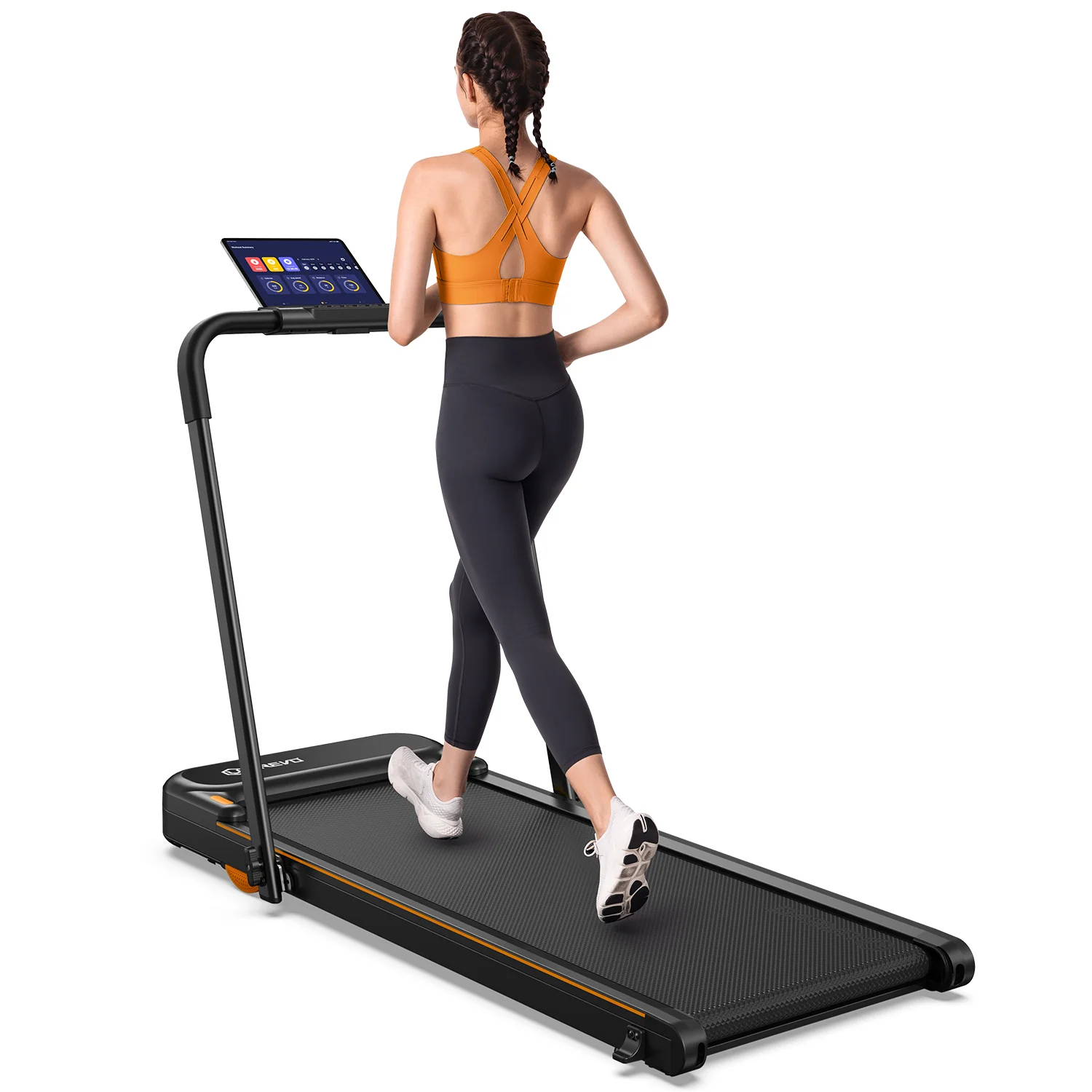 UREVO 2 in 1 Folding Treadmill Under Desk Treadmill with APP, 2.5HP 265 lb Capacity for Home Office