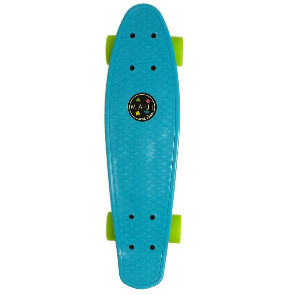 Maui and Sons 22 inch Green Cookie Logo Retro Cruiser Skateboard, 60mm Diameter PU Wheels