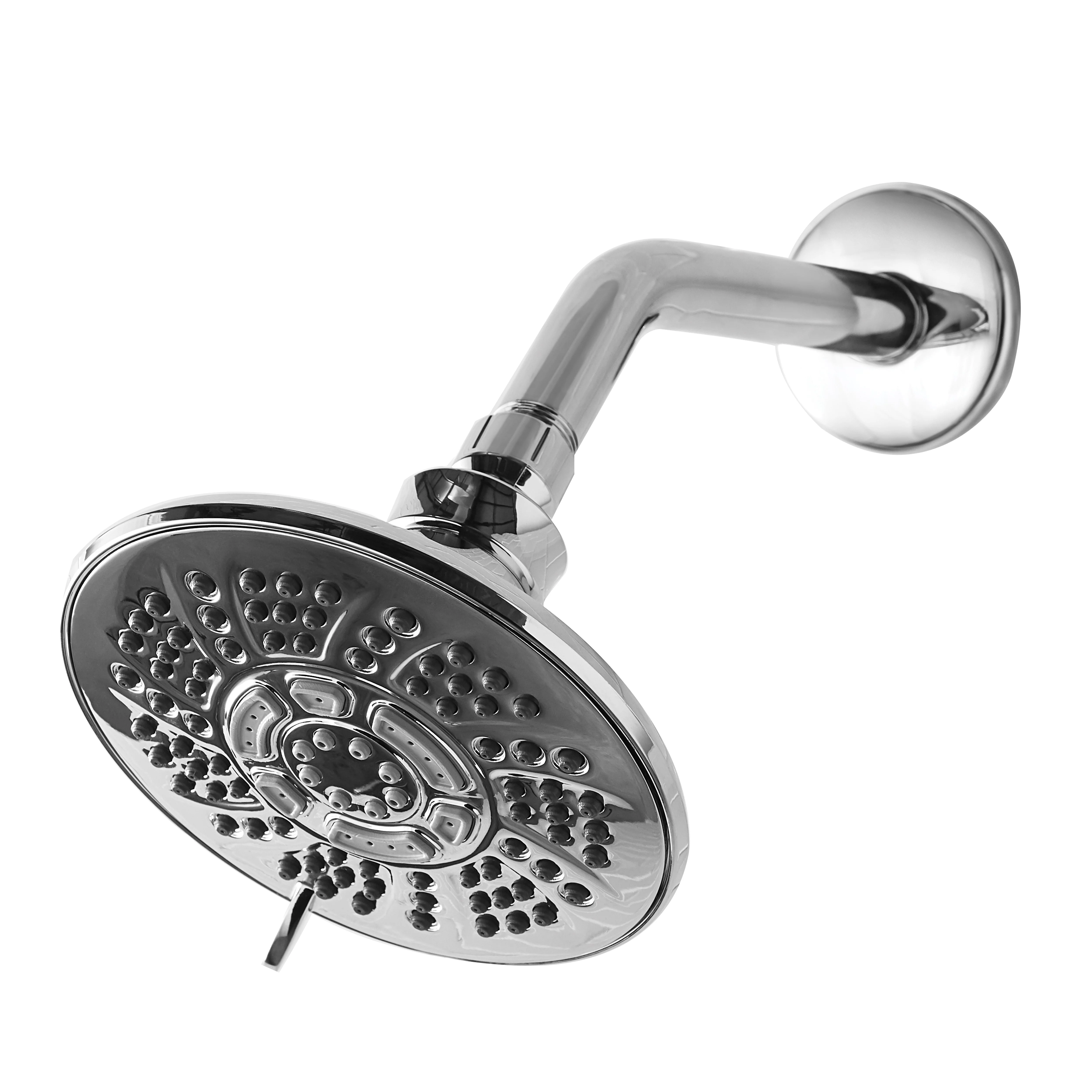 Mainstays 6-Setting Large Chrome Shower Head,5.8″ Face with Rub-Clean Nozzles