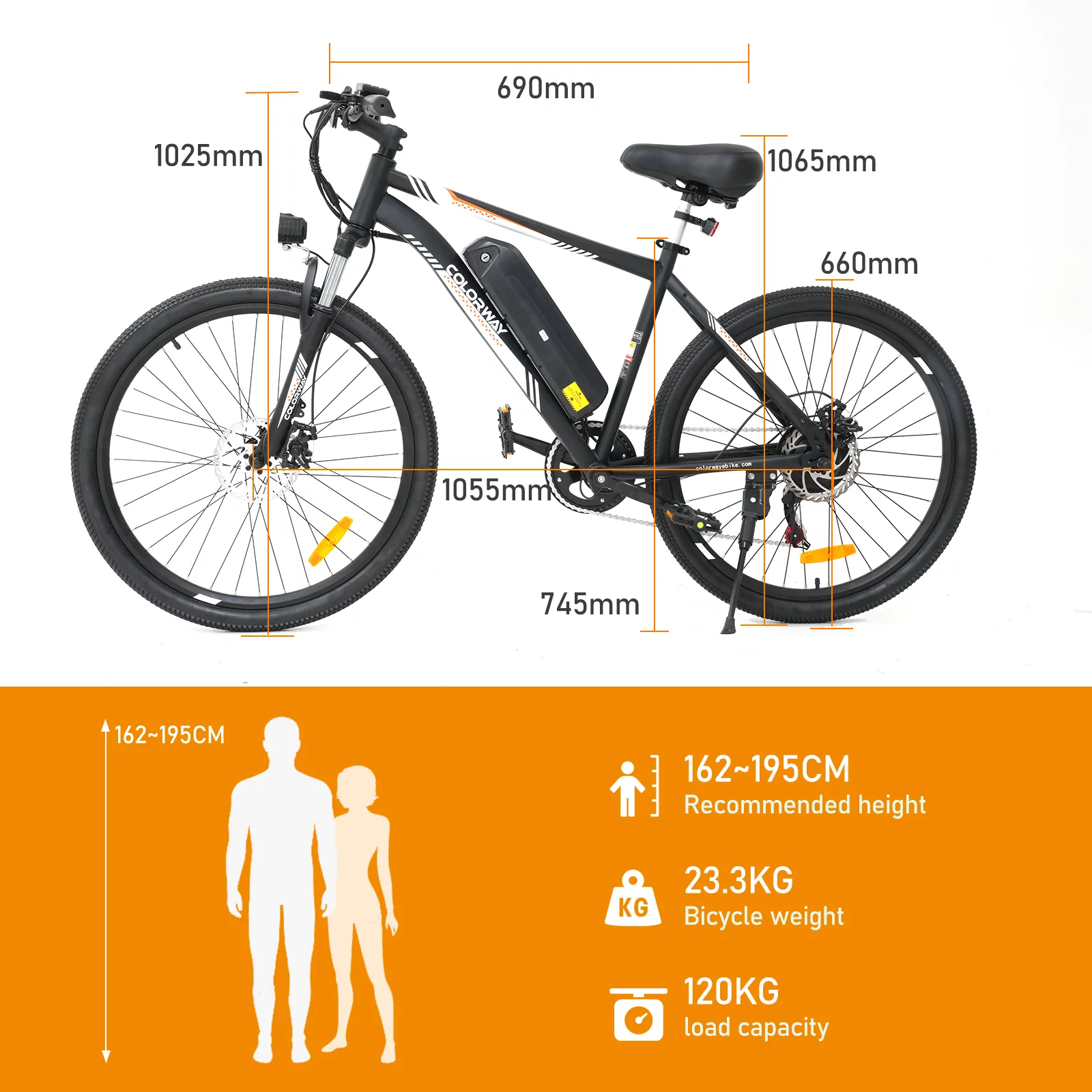 COLORWAY 26″ Electric Bike, 500W/36V/11.2AH Removable Battery E Bike,Max.speed 19.9MPH Bicycle for Teenager and Adults-BK15M