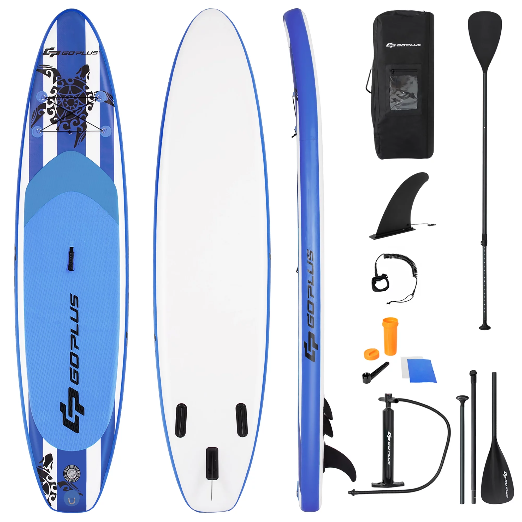 Goplus 11′ Inflatable Stand Up Paddle Board SUP W/Carrying Bag Aluminum Paddle Navy