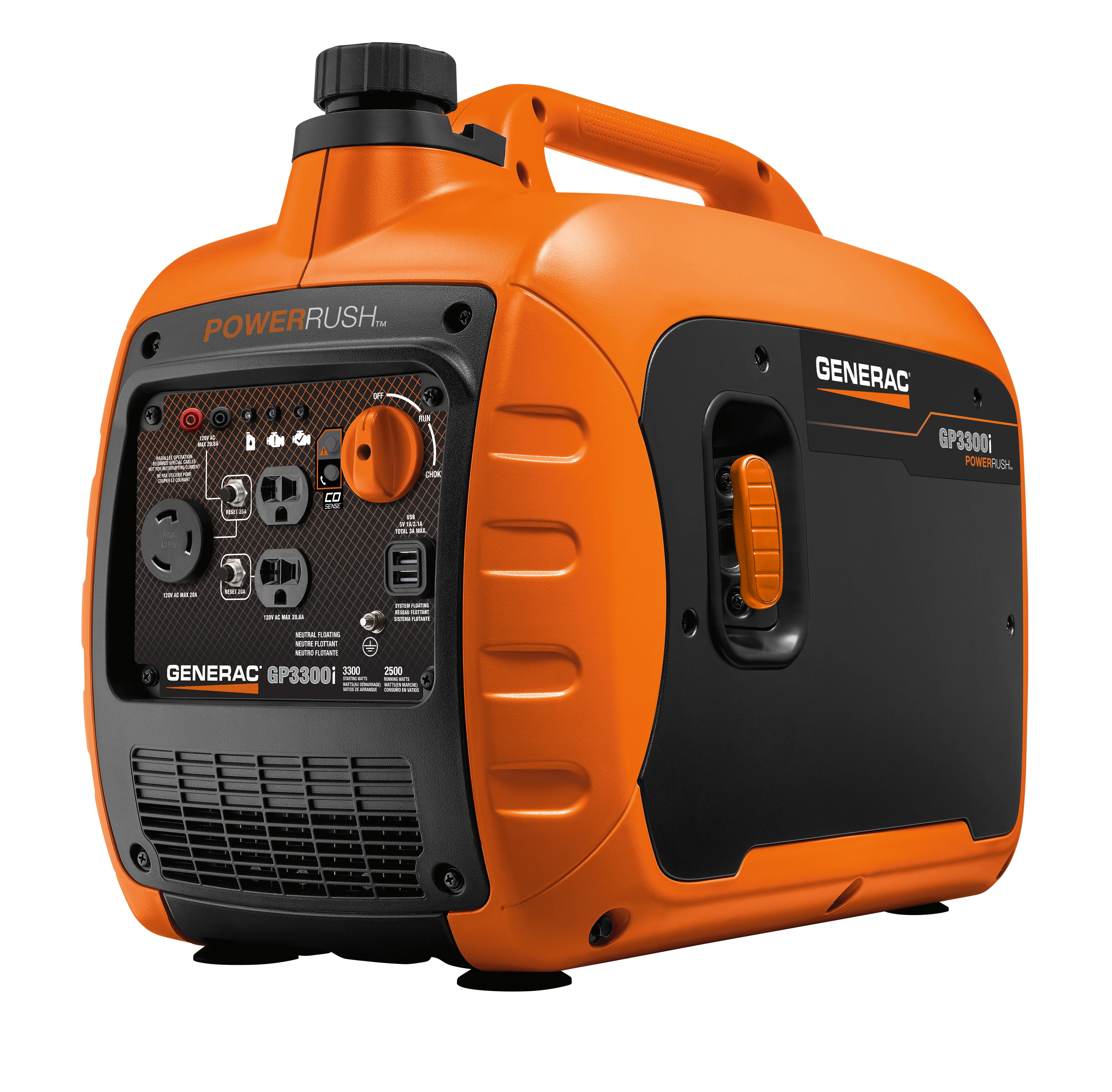 Generac 7153 GP3300i Gas Powered Portable Inverter Generator with COSense- 50ST