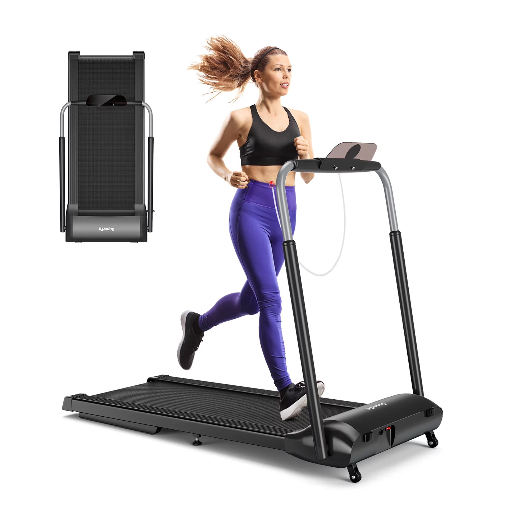 3HP Folding Treadmill Compact Walking Jogging Machine W/Touch Screen APP Control