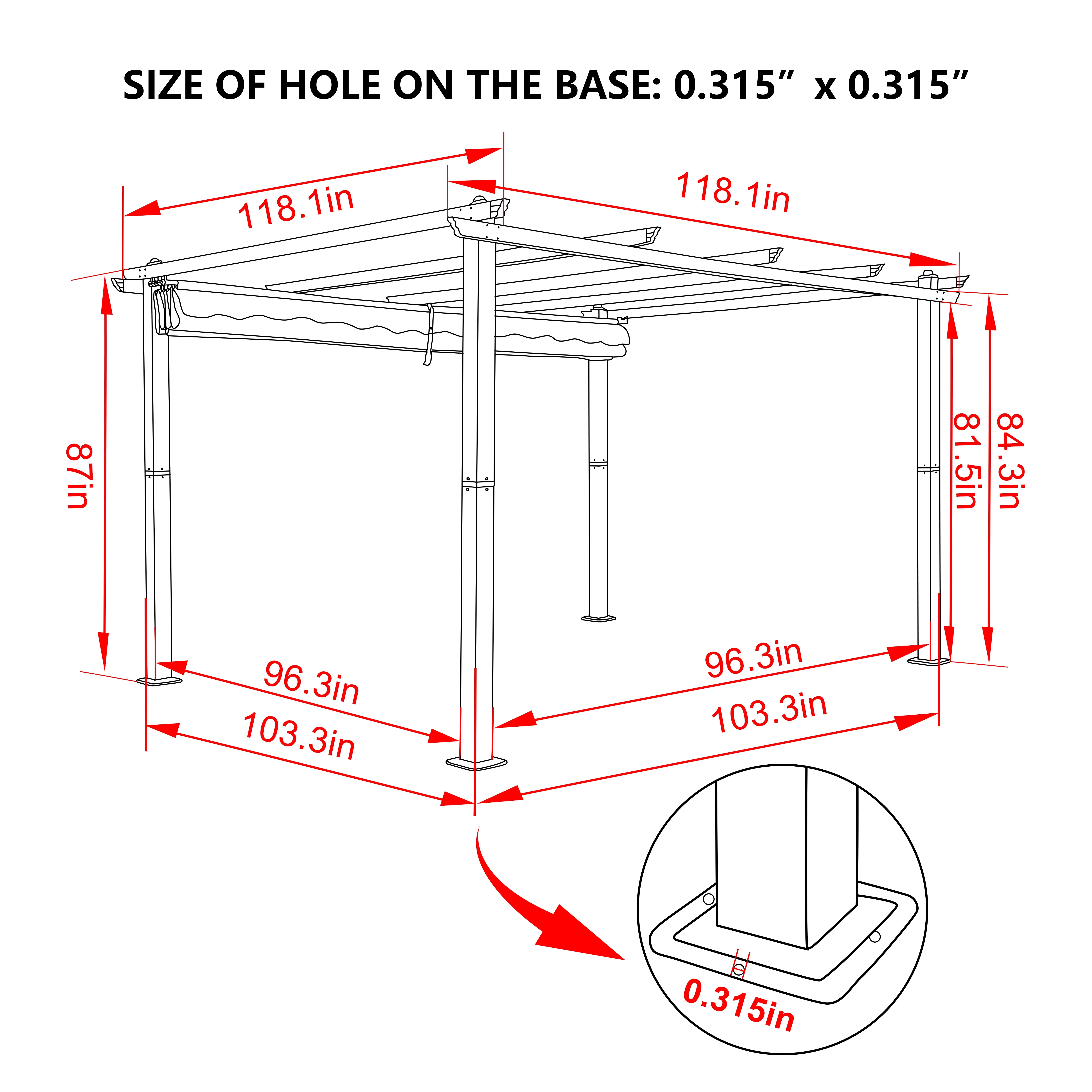 VEIKOUS 10′ x 10′ Outdoor Metal Pergola, Aluminum Gazebo w/Retractable Canopy for Patio, Gray