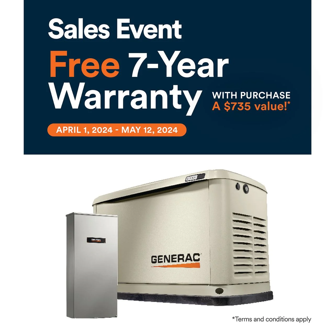 Generac 7224 Guardian 14kW Whole Home Standby Generator with 100A Transfer Switch, Wi-Fi enabled