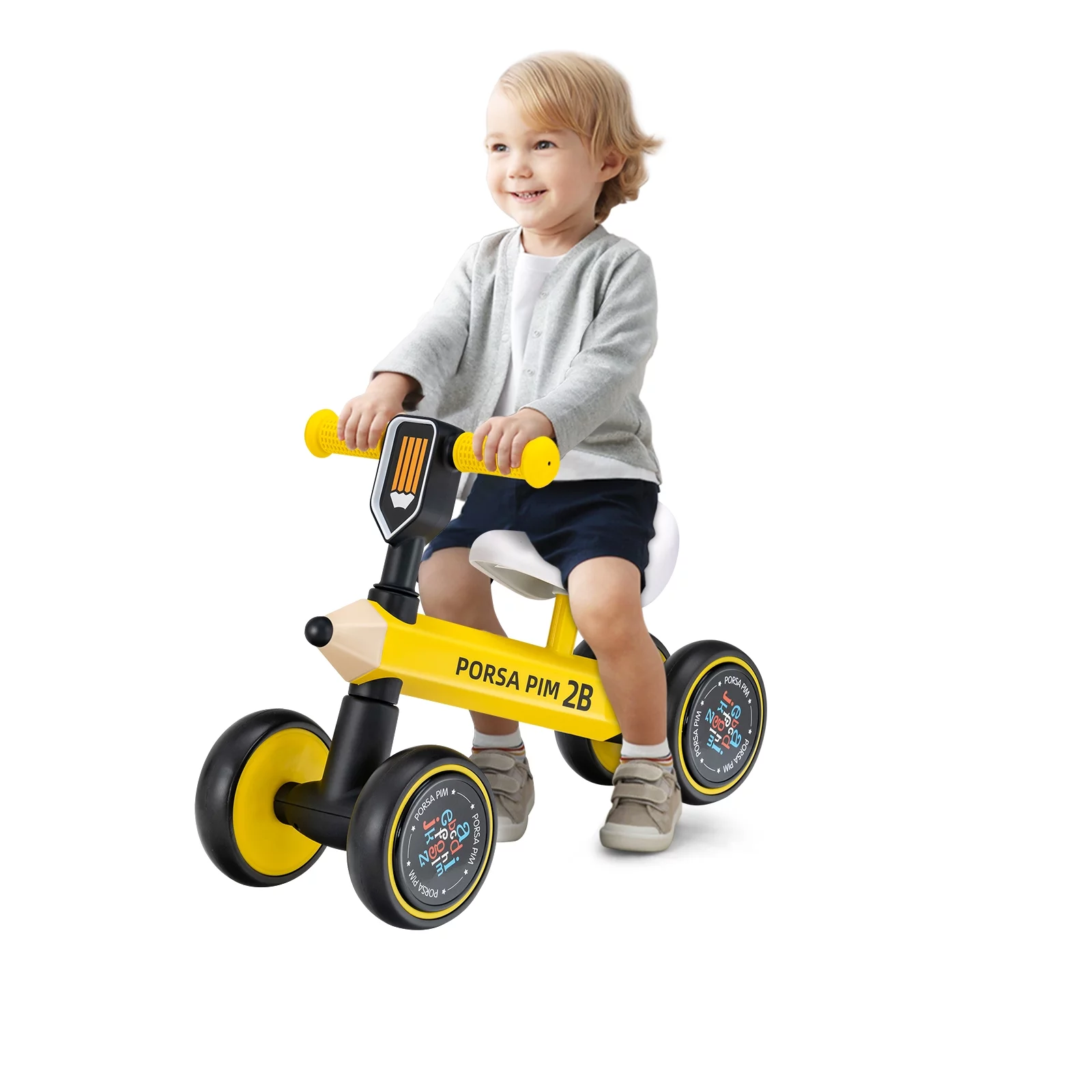 Infans Baby Balance Bike for 1-3 Years Old Riding Toy No Pedal for Boys & Girls Yellow