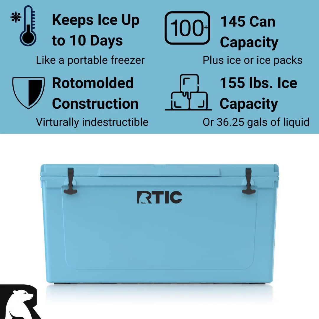 RTIC 65 qt Ultra-Tough Cooler, Insulated Portable Ice Chest for Beach, Drink, Beverage, Camping, Picnic, Fishing, Boat, Barbecue, Navy