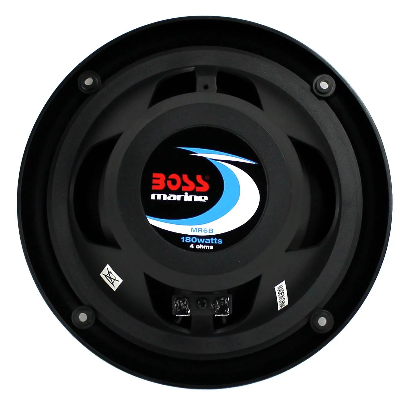 BOSS 6.5″ 360W Dual Cone Black Marine Boat Outdoor Audio Speakers, 4pk | MR6B