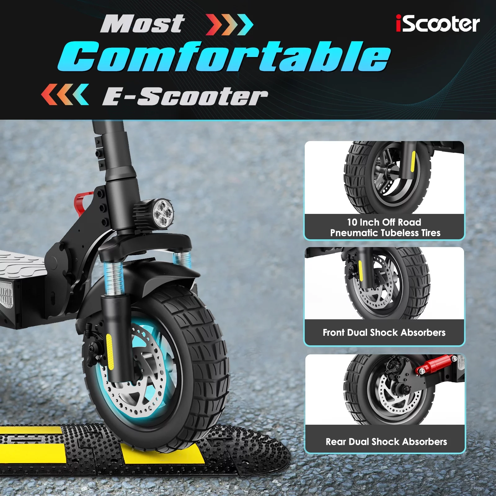 iScooter iX3 800W Electric Scooter, Up to 25 MPH,25Miles Range, Dual Brake, Folding Scooter for Adults, Off Road Electric Scooter