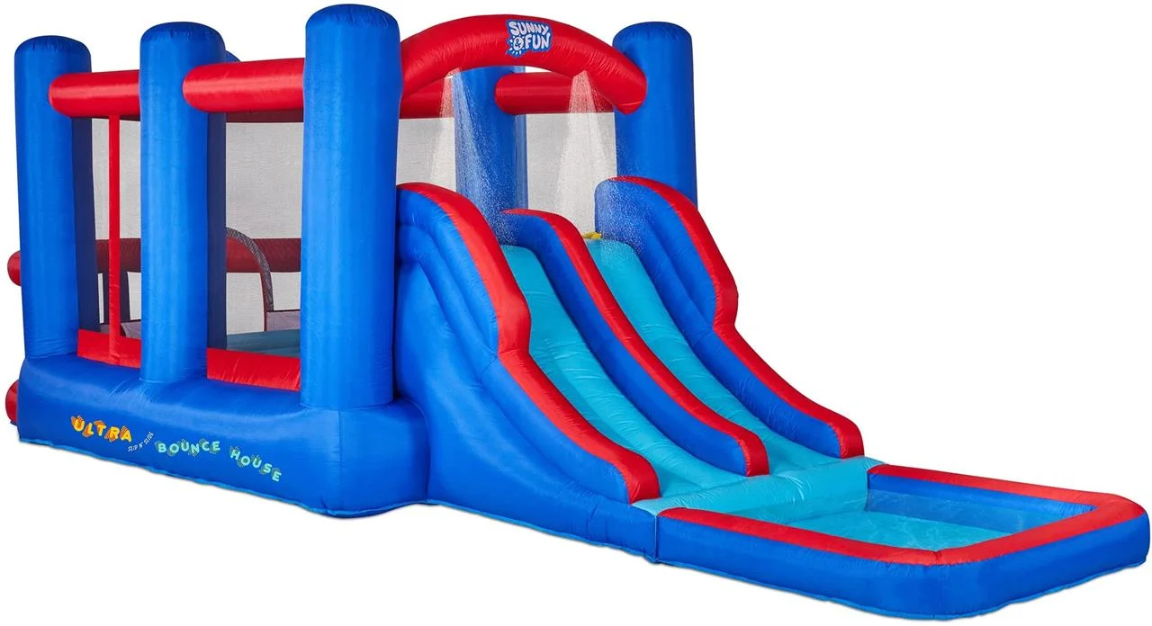 Sunny & Fun Inflatable Water Slide, Blow up Pool & Bounce House for Backyard