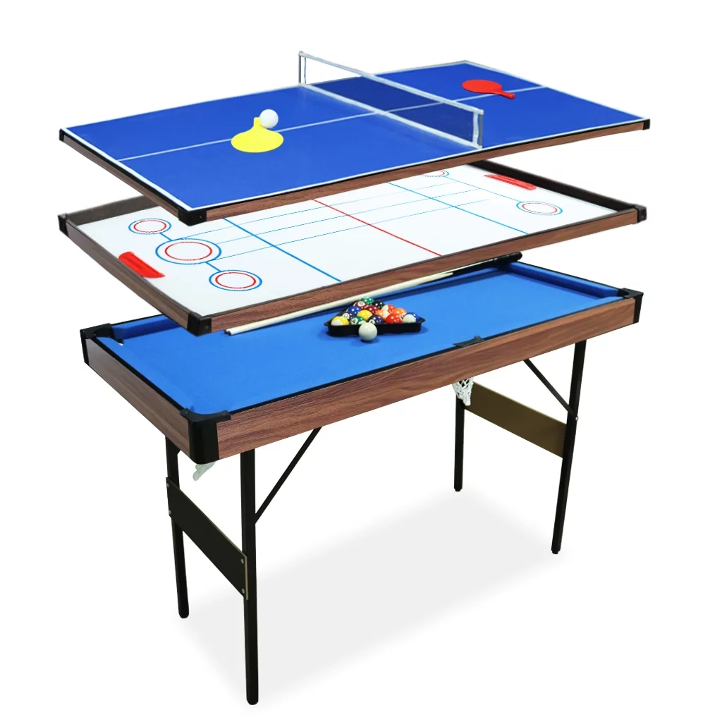 AIPINQI 55 inch 3-in-1 Folding Billiard Table,Portable Pool Table Set-Table Tennis,Ice Hockey Table,Snooker Game Table with All Accessory