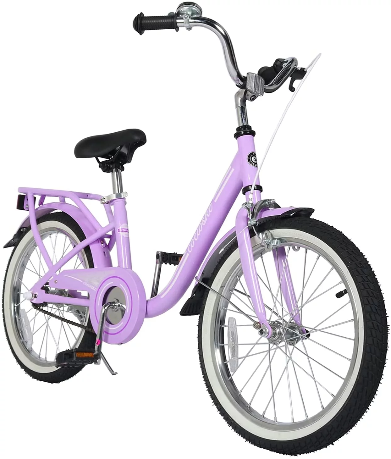 Coewske Kids Bicycle Girls and Boys 18 inch with Hand Brake and Kickstand, Purple