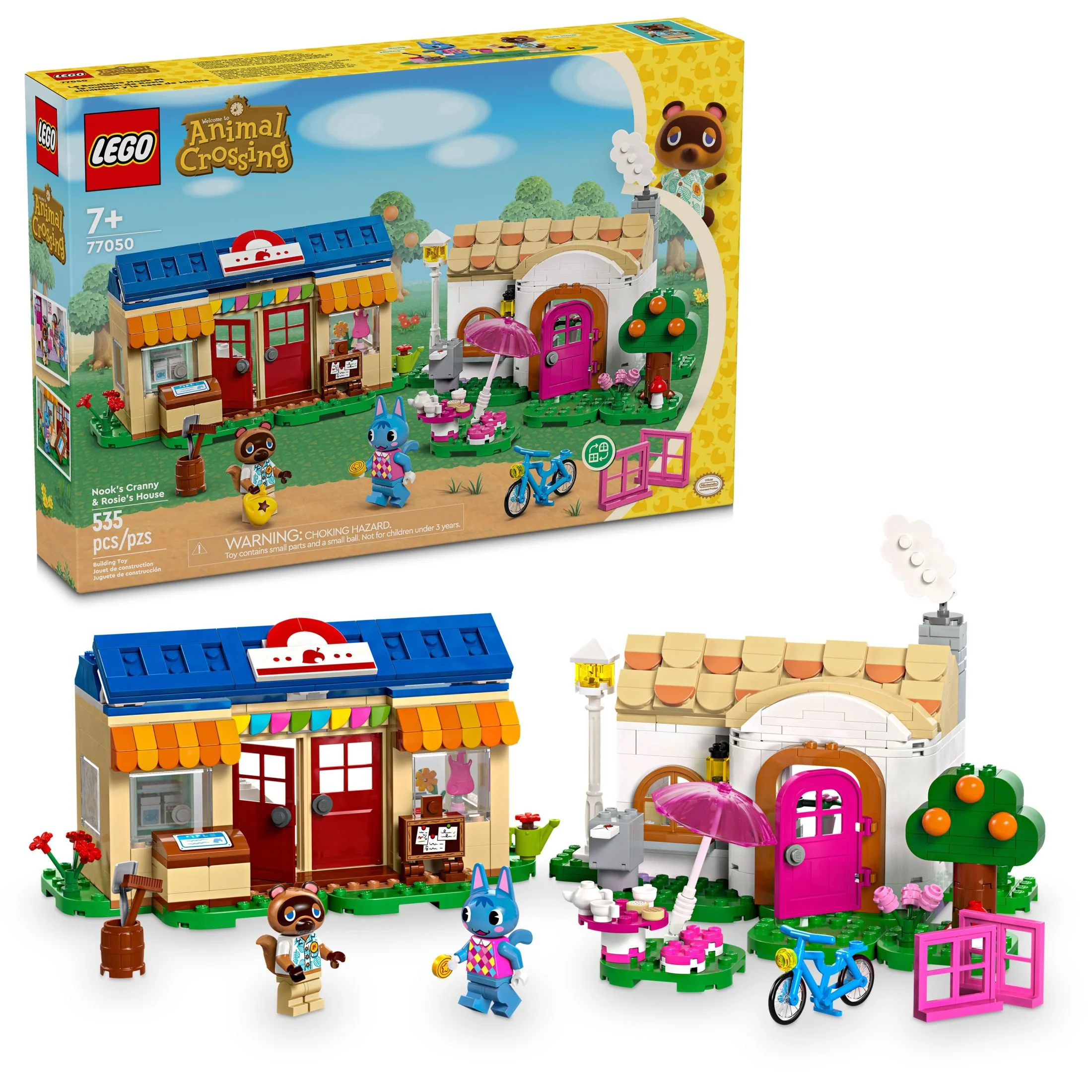 LEGO Animal Crossing Nook’s Cranny & Rosies House, Buildable Video Game Toy for Kids, Includes 2 Animal Crossing Toy Figures, Birthday Gift Idea for Girls and Boys Aged 7 and Up, 77050