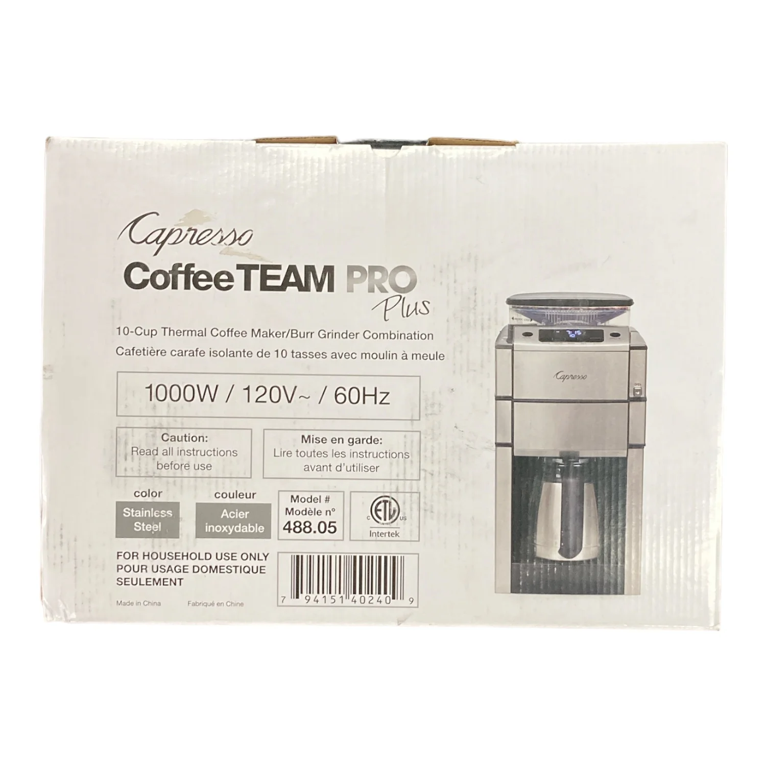 Capresso Silver 10 Cup Drip Coffee Maker with Programmable Timer