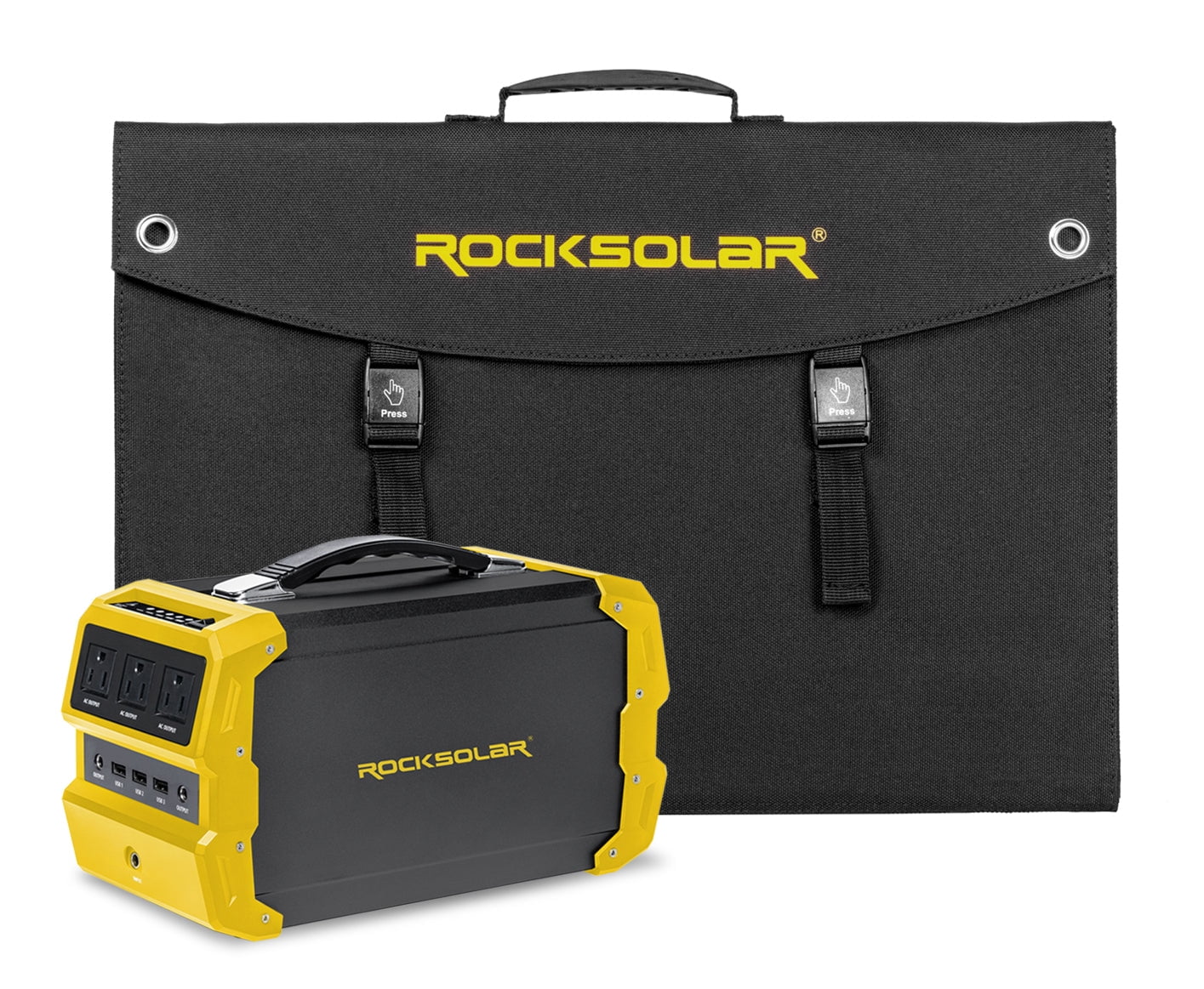 ROCKSOLAR Nomad 400W Portable Power Station with a 60W Foldable Solar Panel Solar Generator Kit