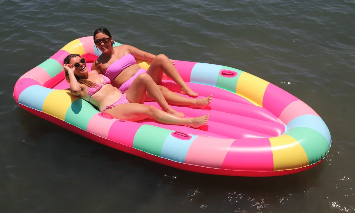 Packed Party 10.7ft 2-Person Multi-Color Inflatable Float for Females Age Group 14 Years +