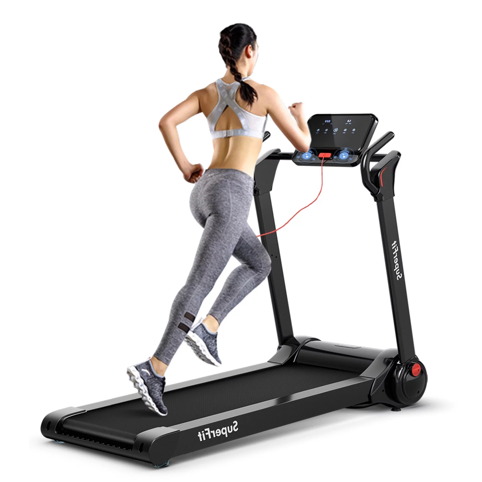 Gymax Folding 2.25HP Electric Treadmill Running Machine w/ LED Display Navy