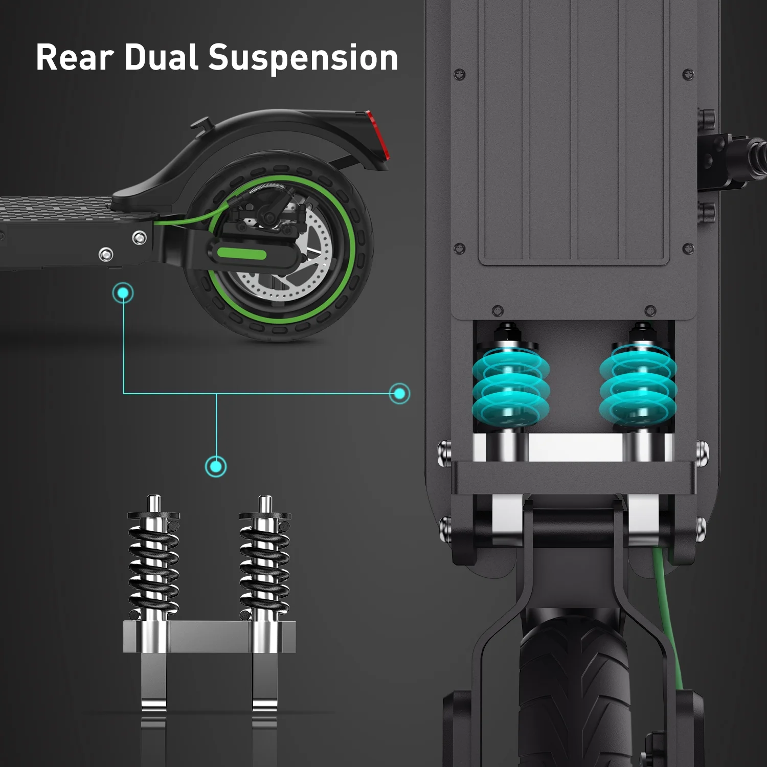 iSinwheel S9Pro Electric Scooter, 18.6 MPH, Up To 21 Miles Long Range, 350W Motor E Scooter, App Control, 8.5-inch Inflatable Tires, 7.5Ah Battery Electric Scooter Adult