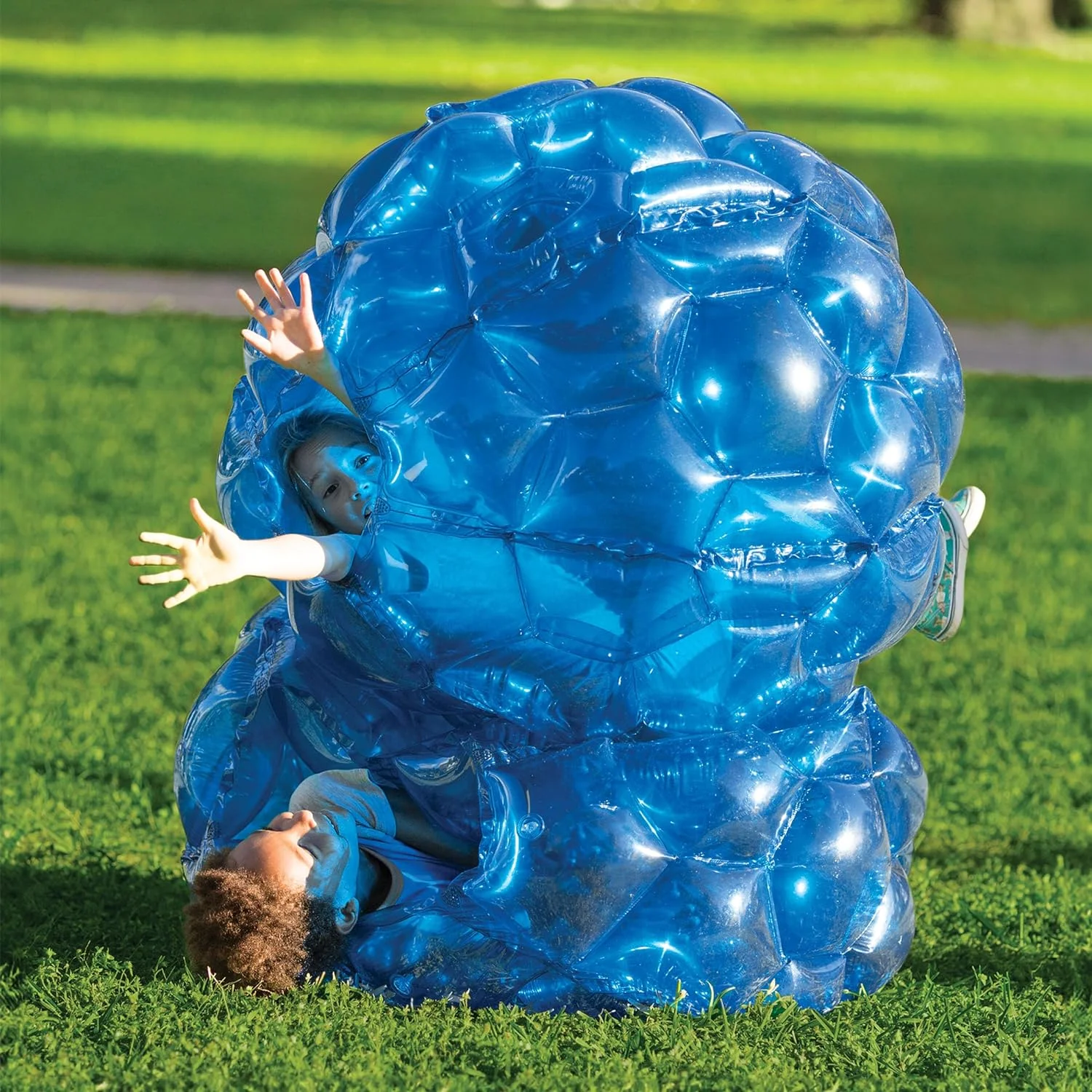 Hearthsong Set of Two 36″ Blue Inflatable Buddy Bumper Wearable Balls