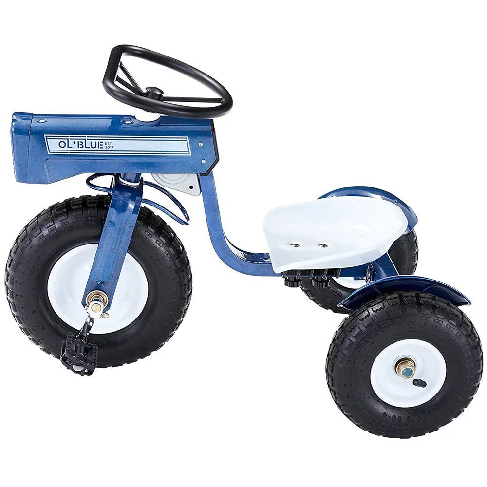 Tricam Ol’ Blue Tractor Tricycle, 22″ Steel Toddler Bike Kids Ride On Toy