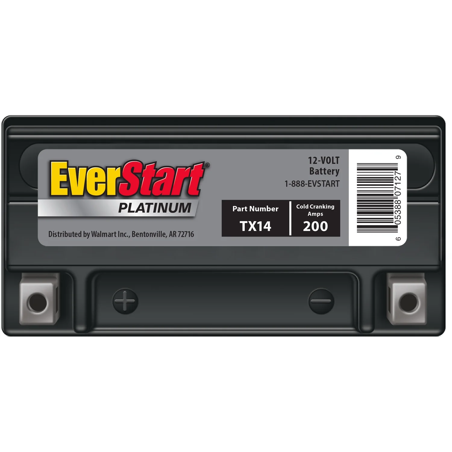 EverStart Premium BOXED AGM Power Sport Battery, Group Size TX14 12 Volt, 200 CCA