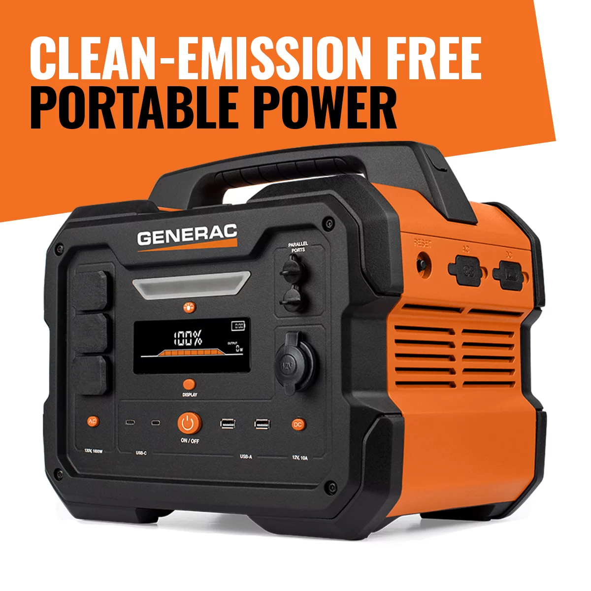 Generac 8026 Power Station 1600/3200W 2106Wh Battery Powered Portable Generator – Solar Panel Charging Compatible