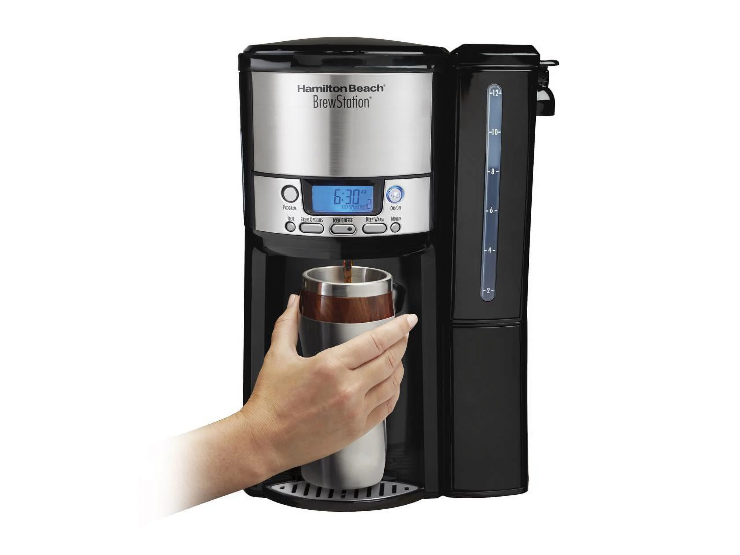 Hamilton Beach BrewStation 12 Cup Coffee Maker with Internal Heating, Black