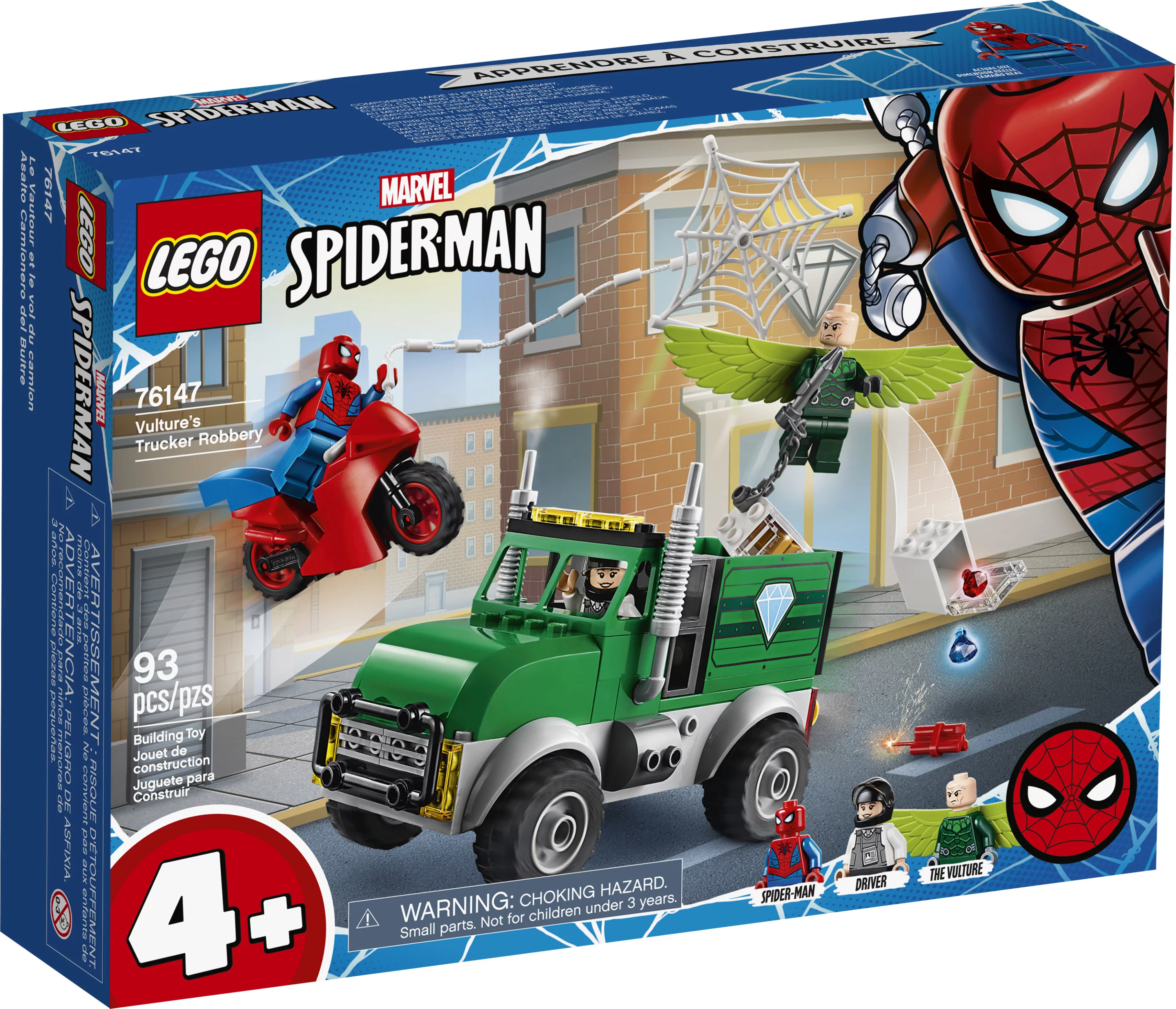 LEGO Marvel Spider-Man Vulture’s Trucker Robbery 76147 Building Toy for Superhero Fans Ages 4 and up (93 Pieces)