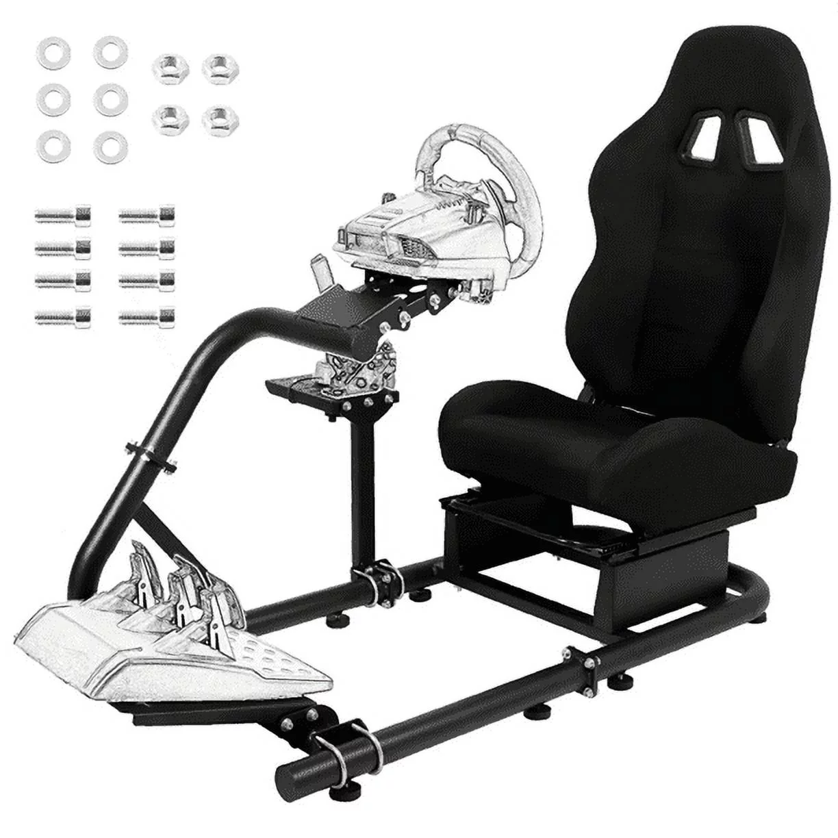 Marada Racing Simulator Cockpit Upgrade Fit for Logitech G25 G27 G29 Video Game Sim Stand