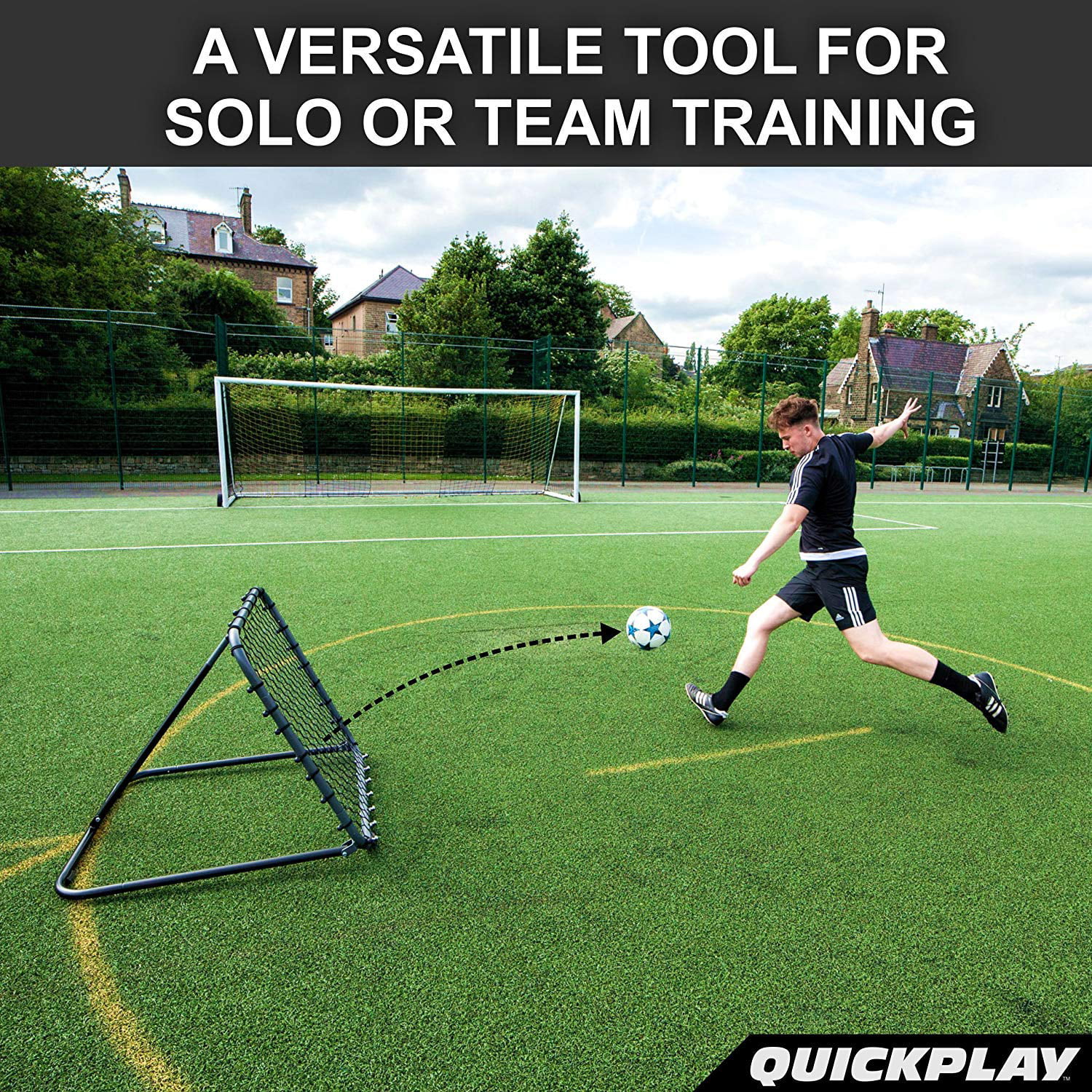 QuickPlay PRO Rebounder Adjustable Angle Multi-Sport Trainer | Soccer Rebounder or Baseball & Softball Pitch Back | Ideal for Team and Solo Training