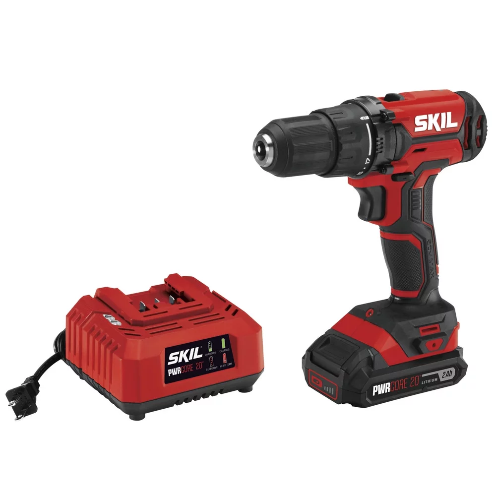 SKIL DL527502 20V 1/2” Drill Driver Kit with 2.0 Ah Lithium Battery & Charger