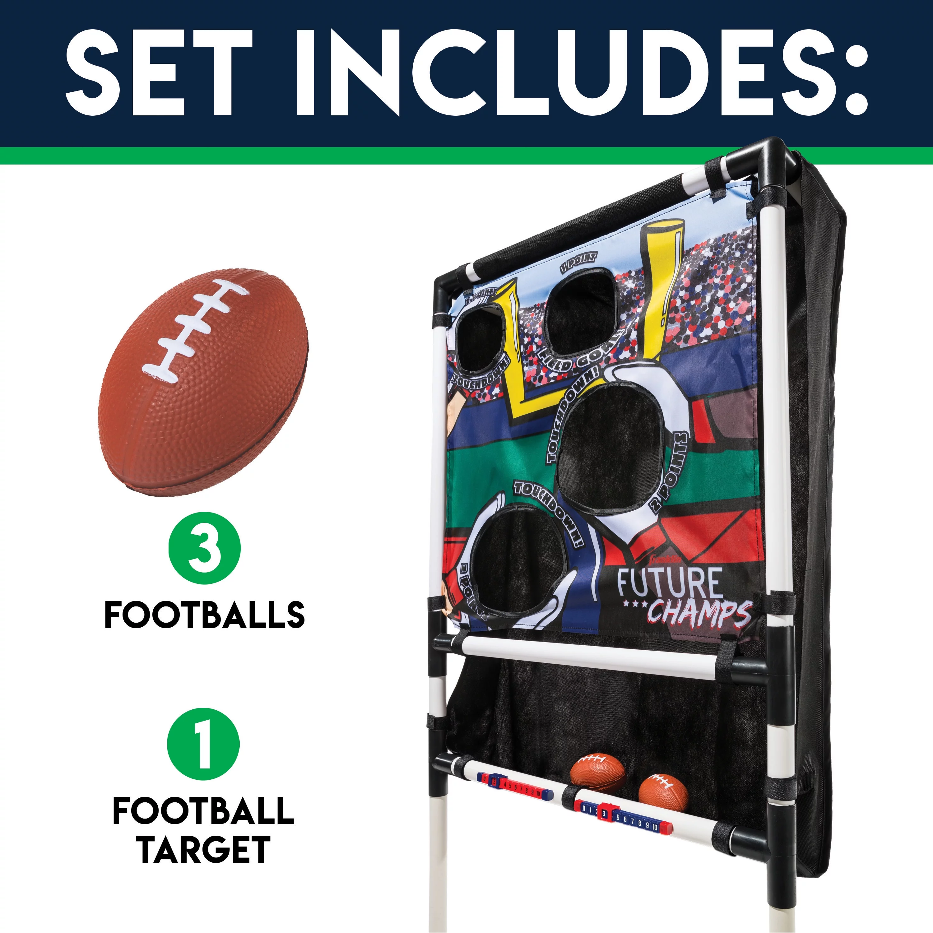 Franklin Sports Multi-color Football Target Toss Game, 4 Pieces