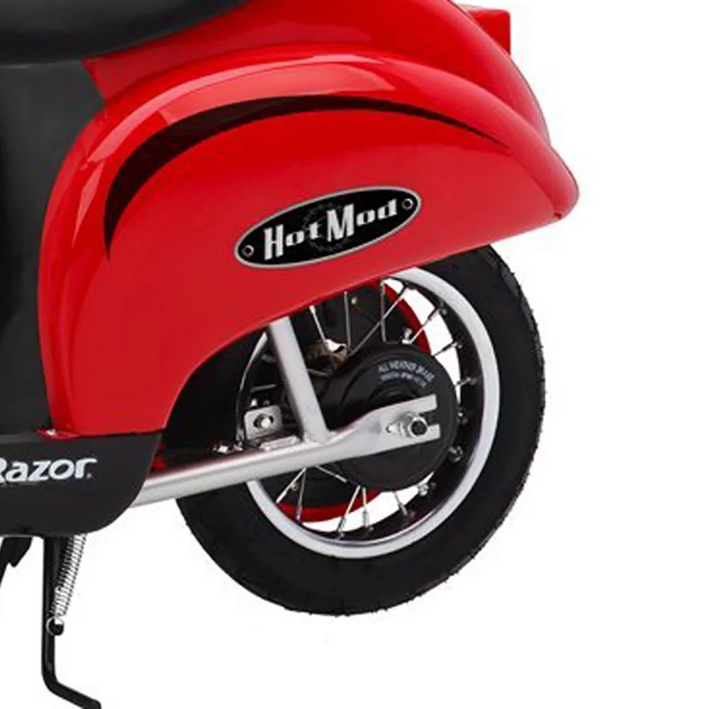 Razor Pocket Mod Mini Euro 24V Electric Kids Ride-on Retro Scooter, Red