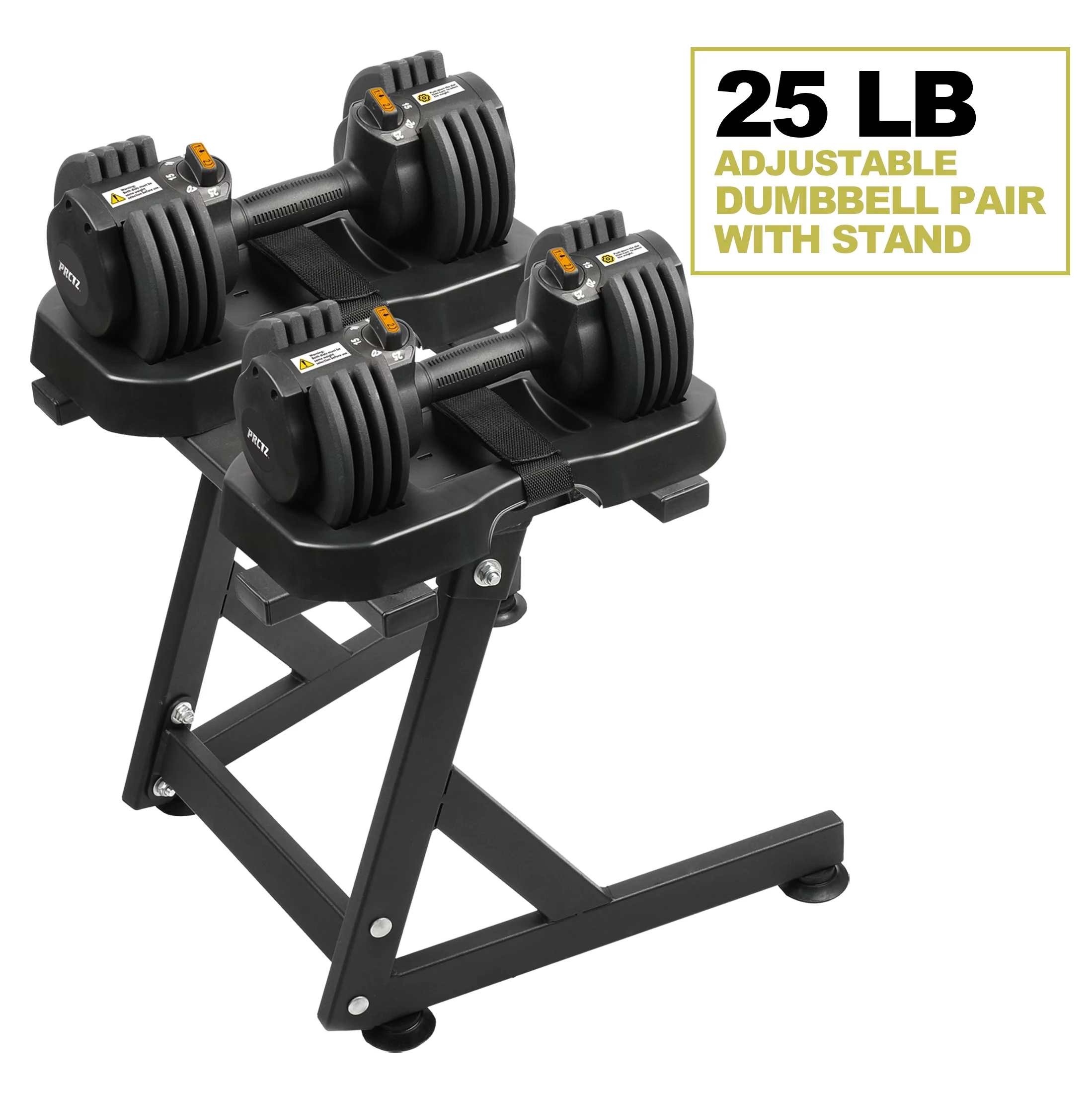 PRCTZ, 10-30lb Quick Select Adjustable Dumbbell Pair with Dumbbell Stand Combo