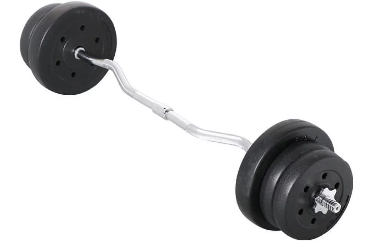 SmileMart 55lb Barbell Dumbbell Exercise Dumbbell Strength Training Equipment Weights Curl Bar for Home,Black