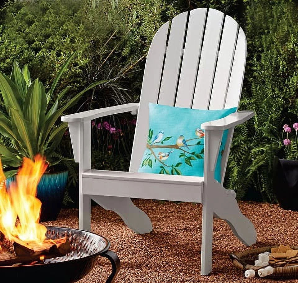 Mainstays Wood Outdoor Adirondack Chair, White Color