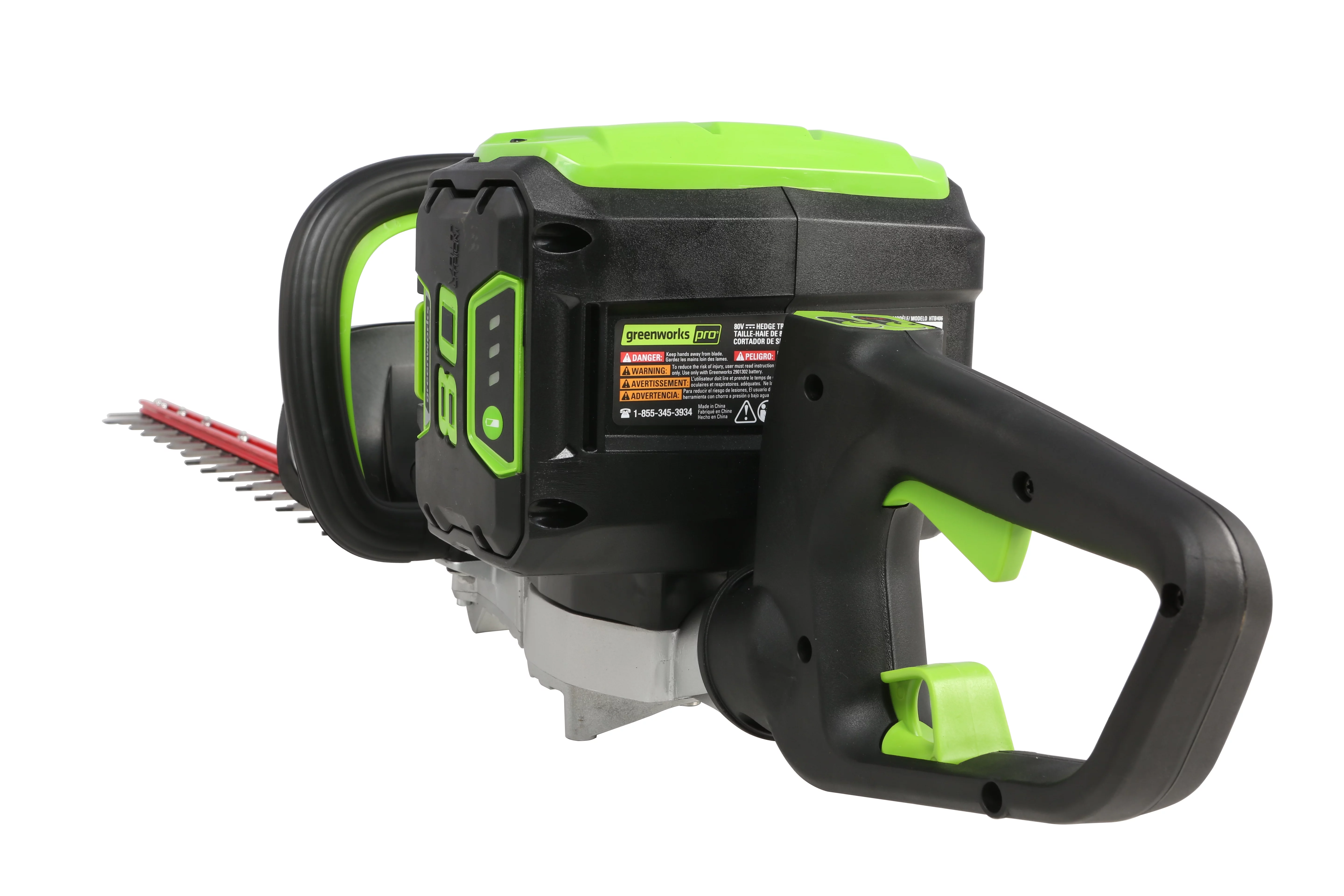 Discontinued – Greenworks PRO 80V 26-inch Cordless Brushless Hedge Trimmer with 2.0 Ah Battery & Charger, 2210602AZ