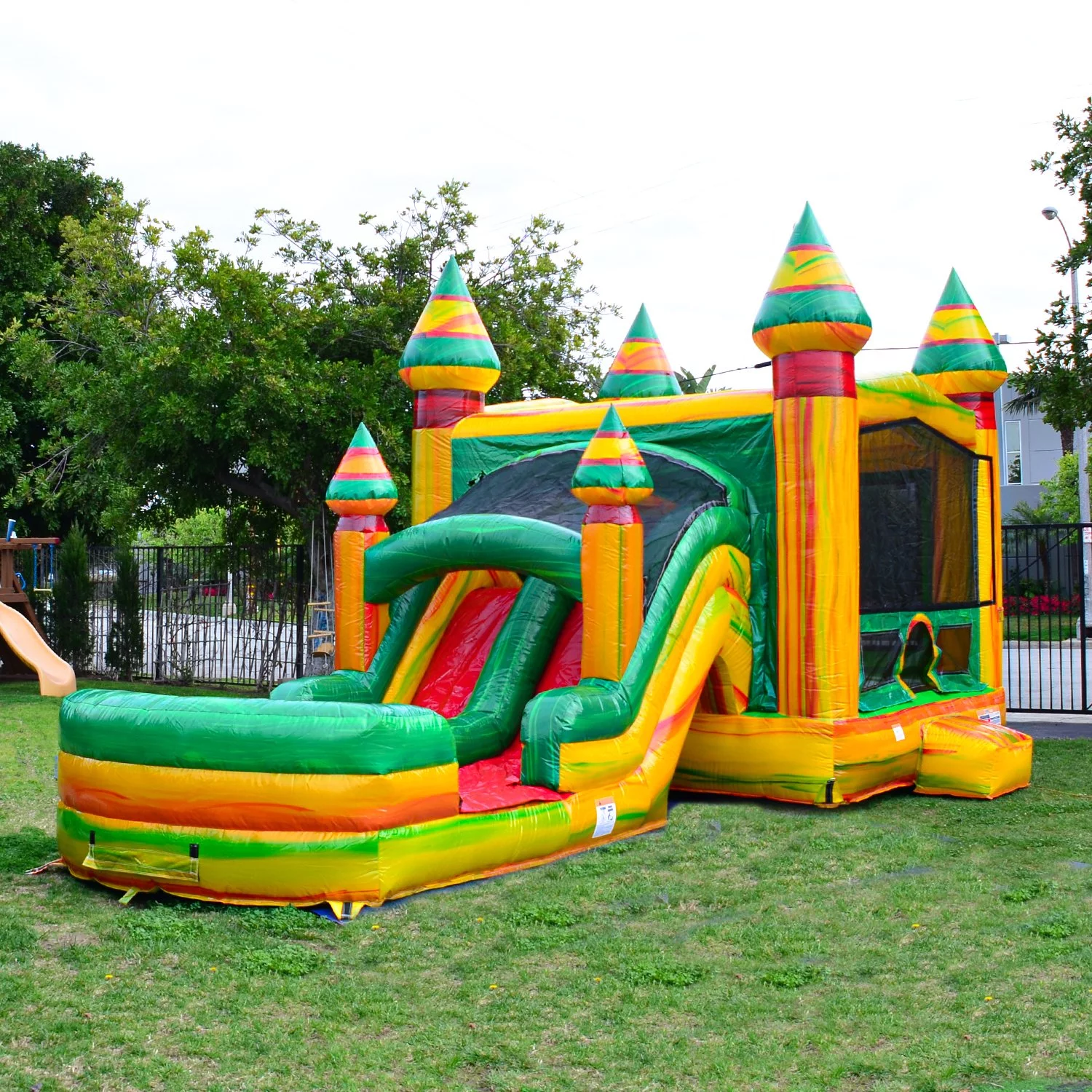 JumpOrange Commercial Grade Bounce House Water Slide with Pool for Kids and Adults (with Blower), Fiesta Theme