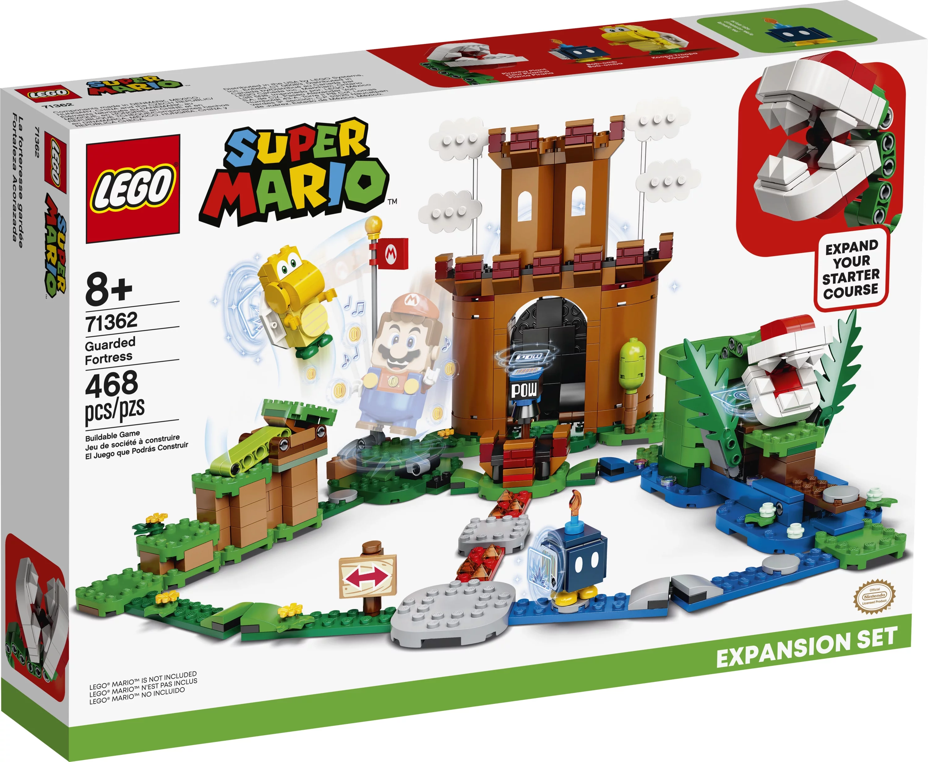 LEGO Super Mario Guarded Fortress Expansion Set 71362 Collectible Building Playset for Kids (468 Pieces)