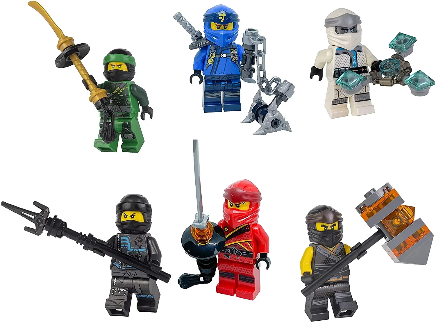 LEGO Ninjago: Legacy Combo Pack – Set of 6 Ninja Minifigures (Lloyd, Cole, Jay, Nya, Zane and Kai)