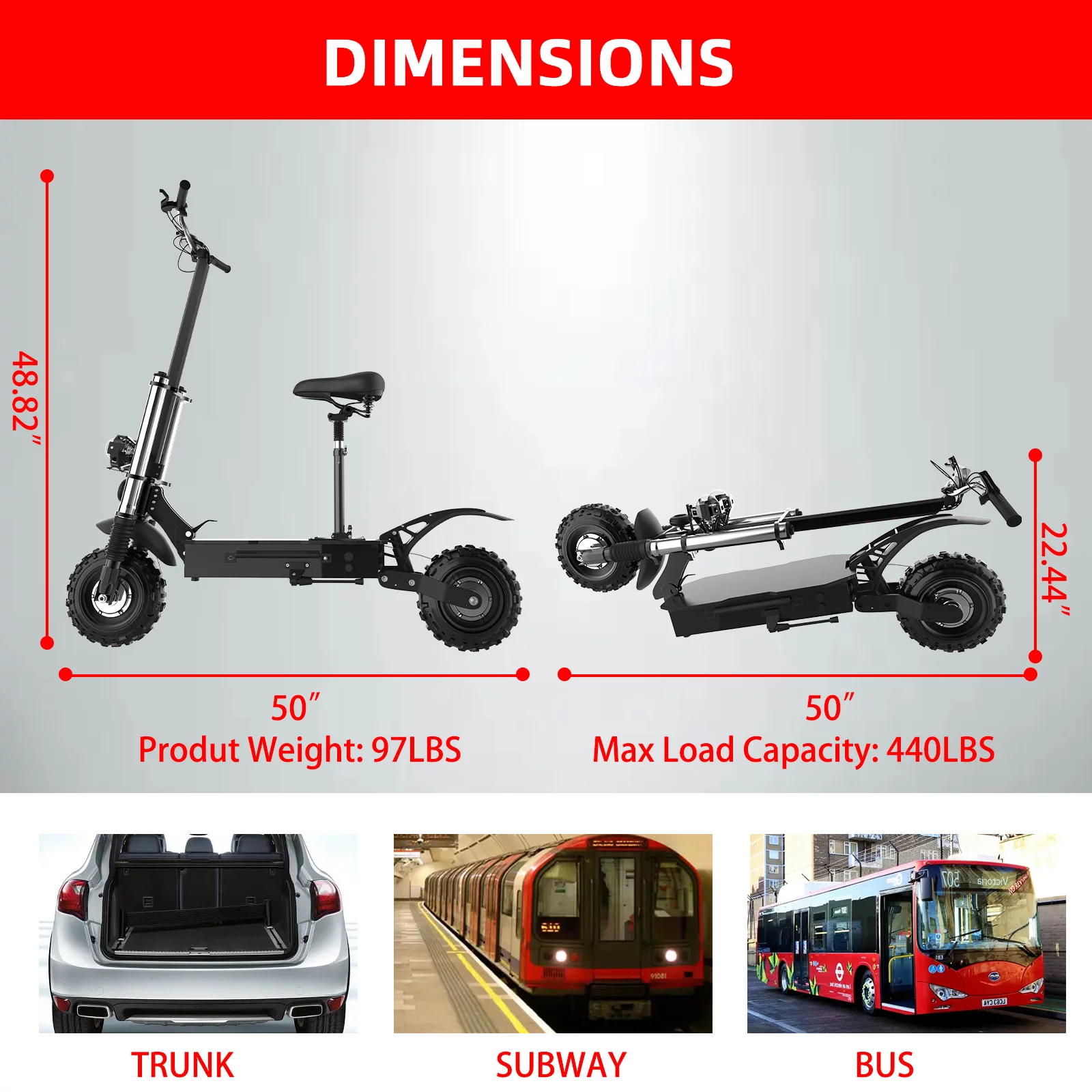 SMATEIGHT Electric Scooter with Seat, 11″ Off-road Tire, 5600W Motor up to 50 MPH Fast Speed