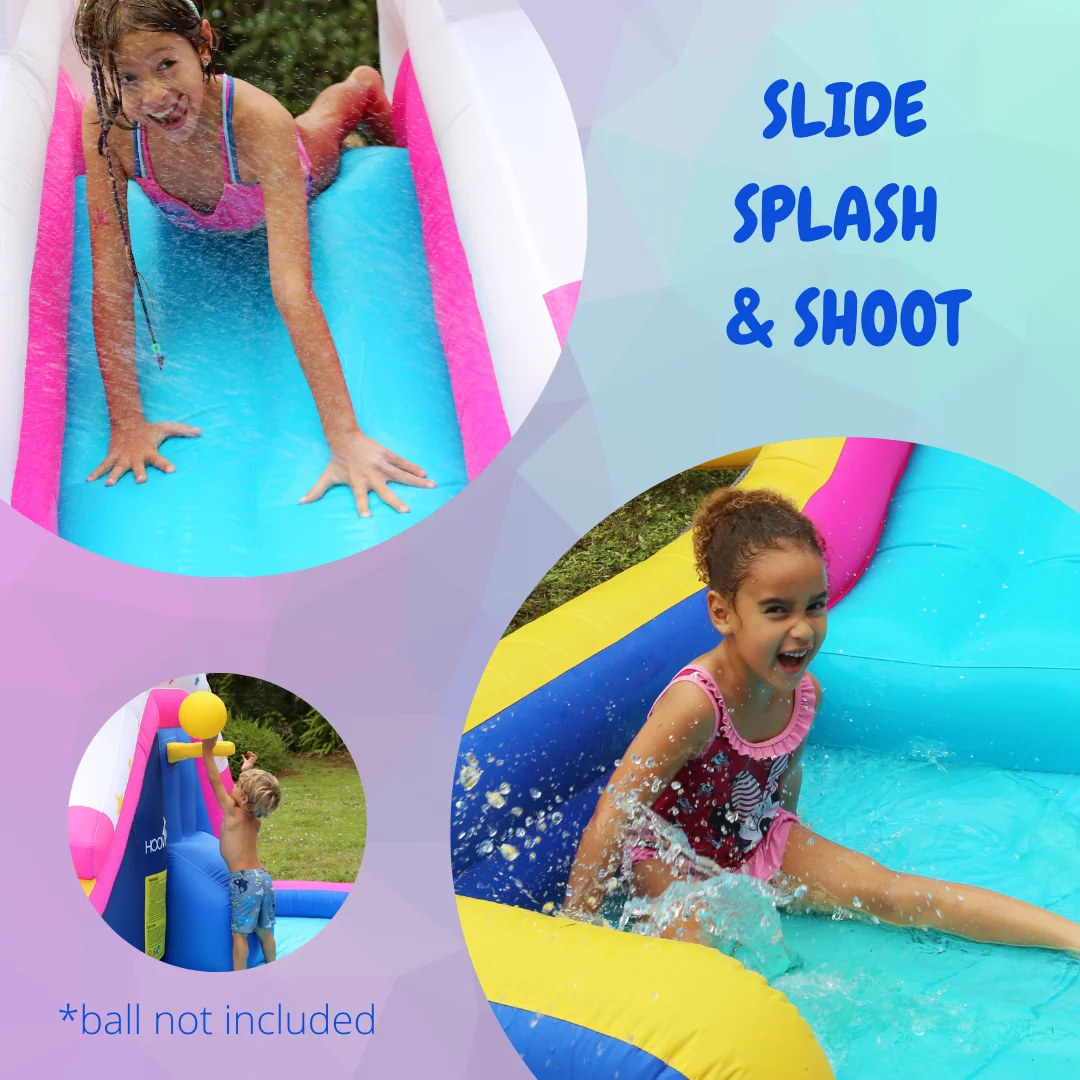 Unicorn Slide with Pool | Giant Inflatable Slide with Side Pool | Unicorn Slide with Pool| Heavy Duty High Quality | Easy to Set Up | Included Air Pump and Carry Bag