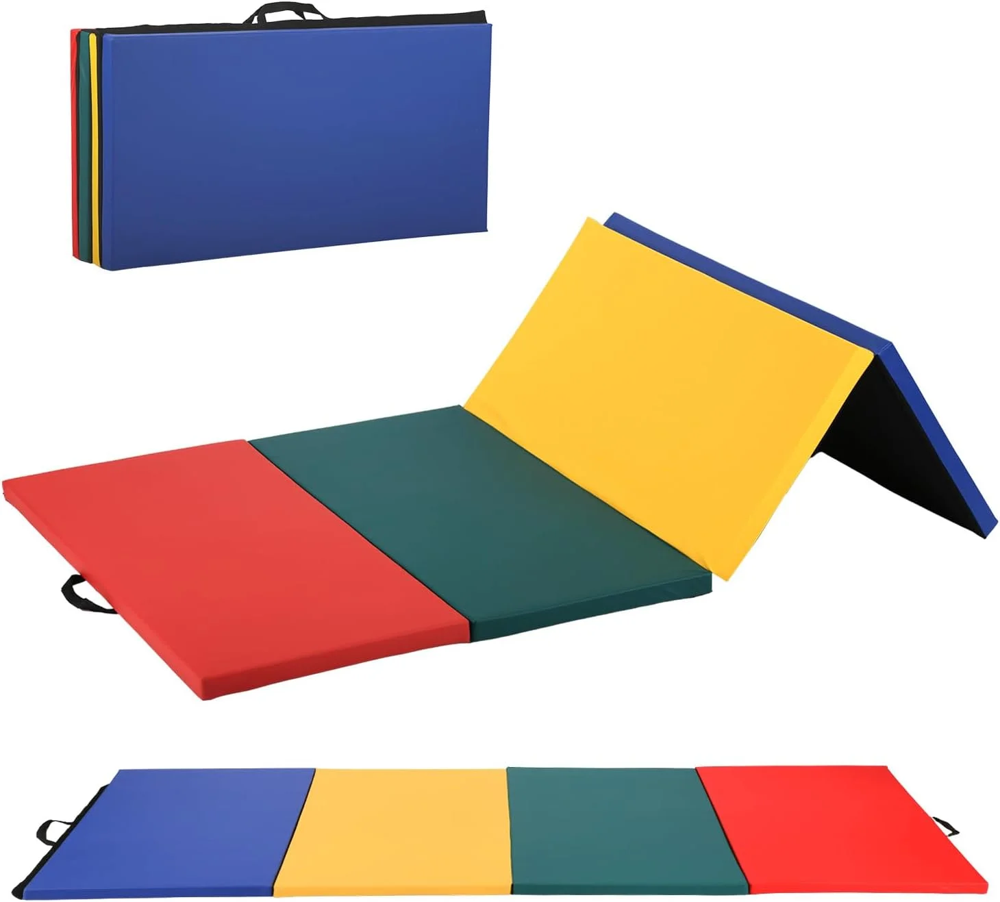 new mixed 4’x8’x2″ thick folding panel gymnastics mat gym fitness exercise mat