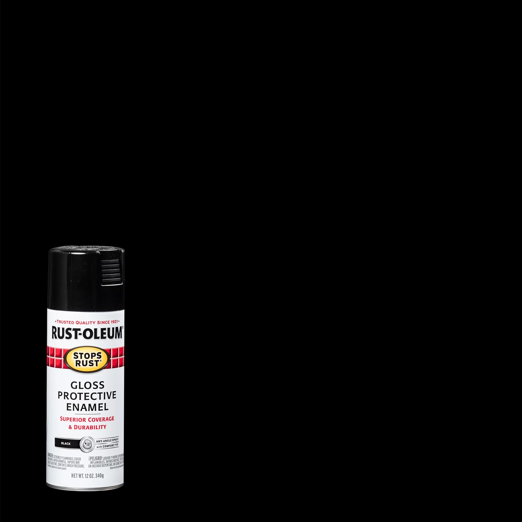 Black, Rust-Oleum Stops Rust Gloss Protective Enamel Spray Paint-7779830, 12 oz