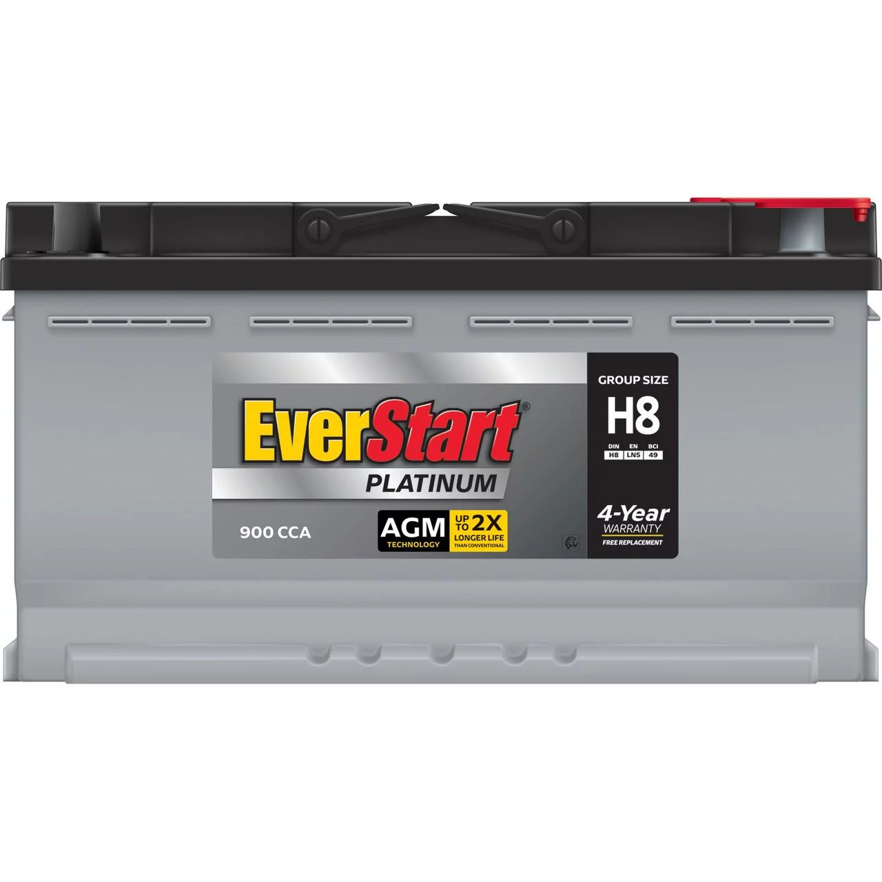 EverStart Platinum AGM Automotive Battery, Group Size H8 / LN5 / 49 12 Volt, 850 CCA 150 RC