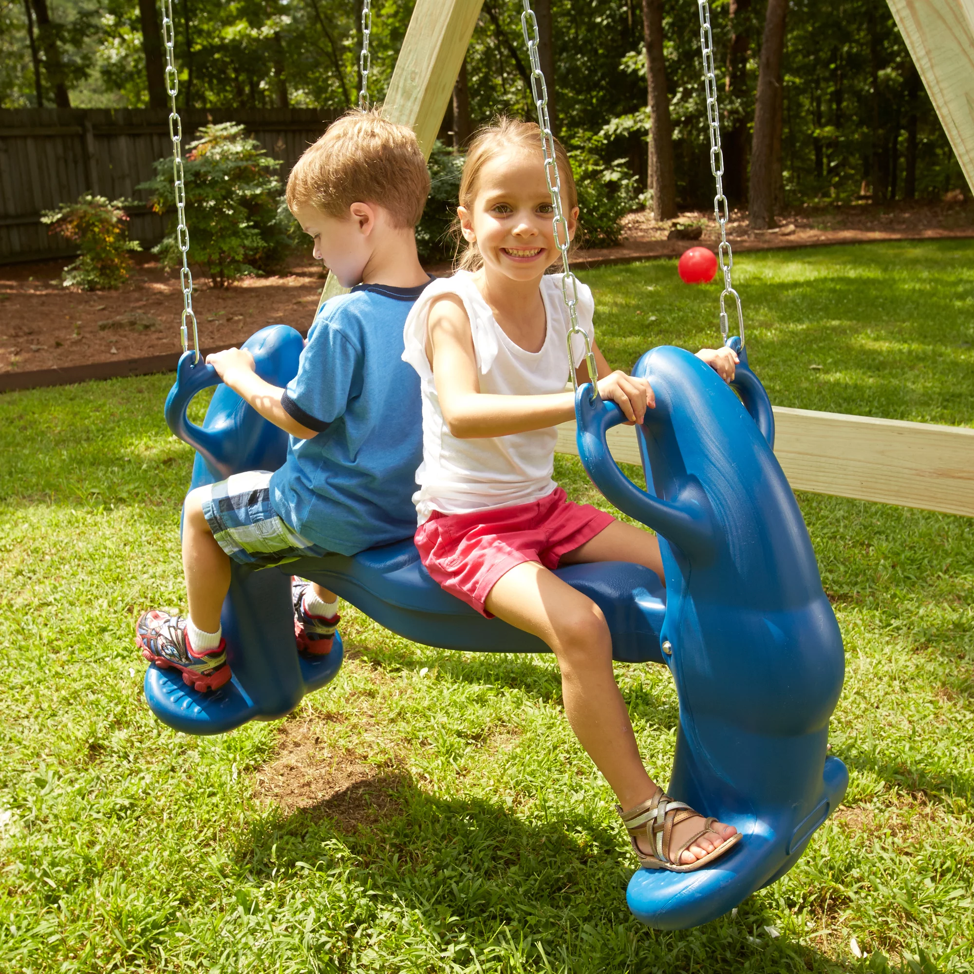 Swing N Slide Mega Rider Blue 2-Seat Glider Swing NE4537