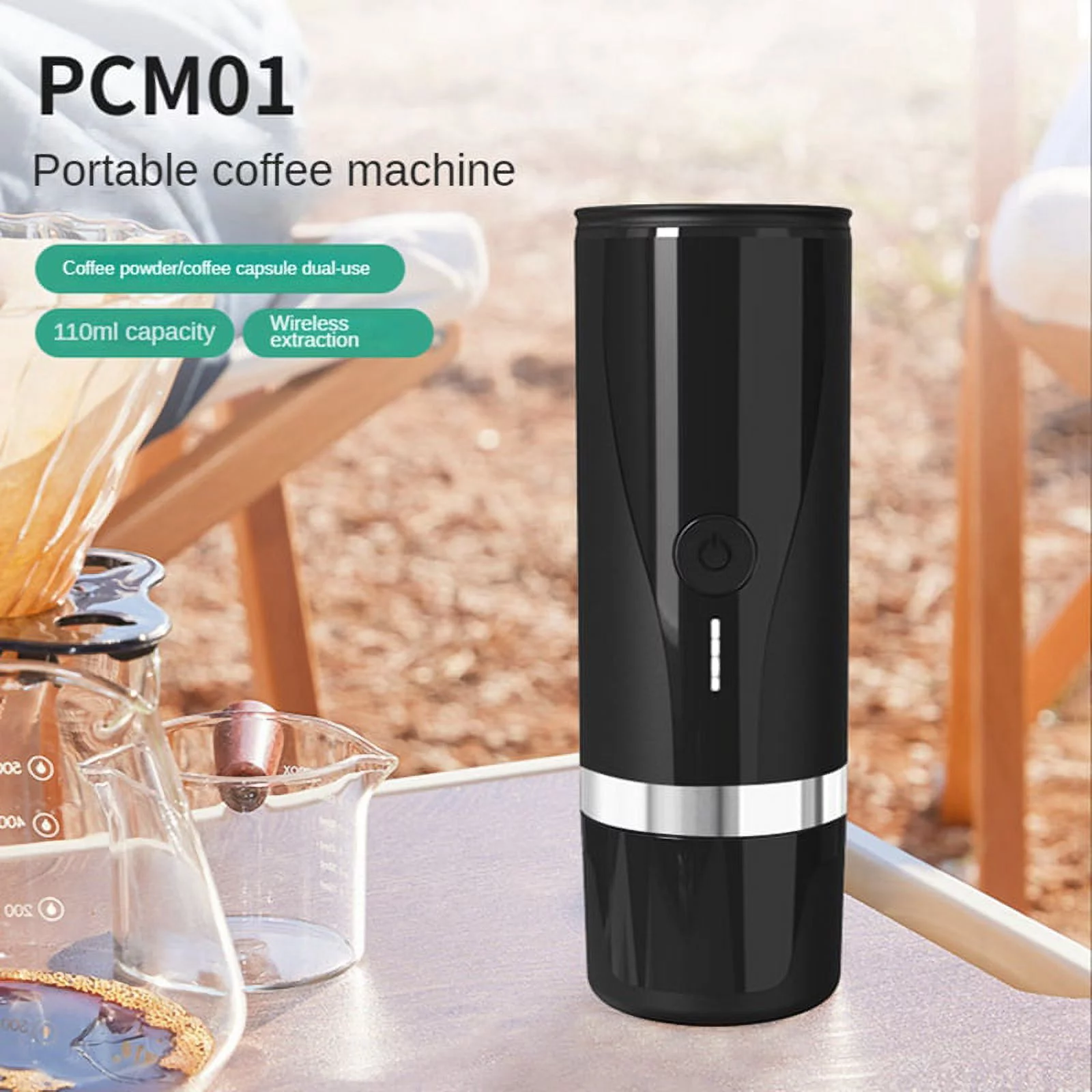 Portable Coffee Maker Rechargeable Espresso Machine Mini Car Coffee Make Ground Coffee & Espresso Travel Camping