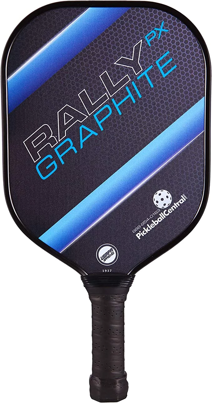 Rally PX Graphite Pickleball Paddle | Composite Honeycomb Core, Graphite Carbon Fiber Face | Standard Grip | Blue