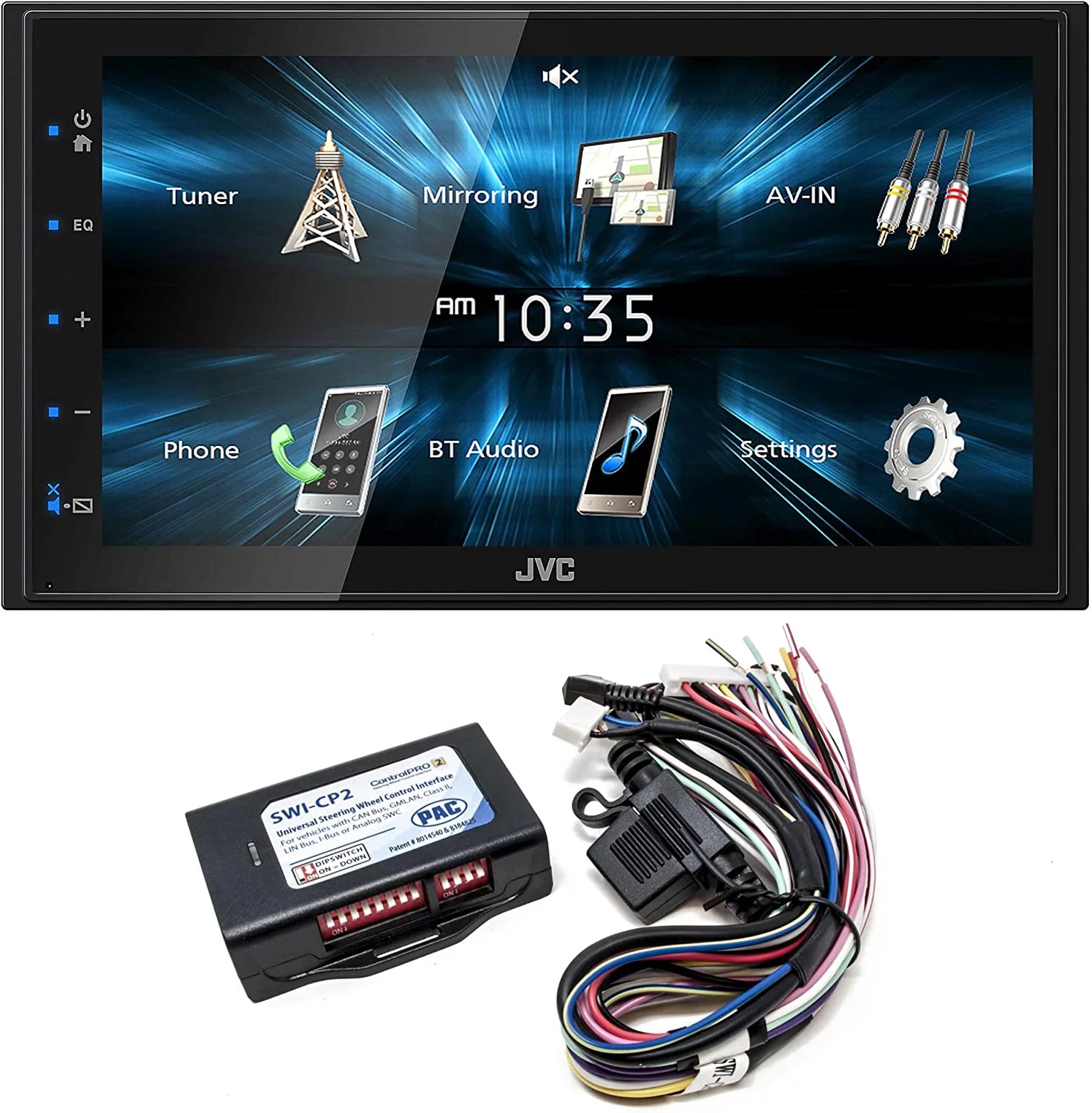 JVC KW-M150BT Digital Media Receiver 6.8″ Monitor PAC SWI-CP2 Interface