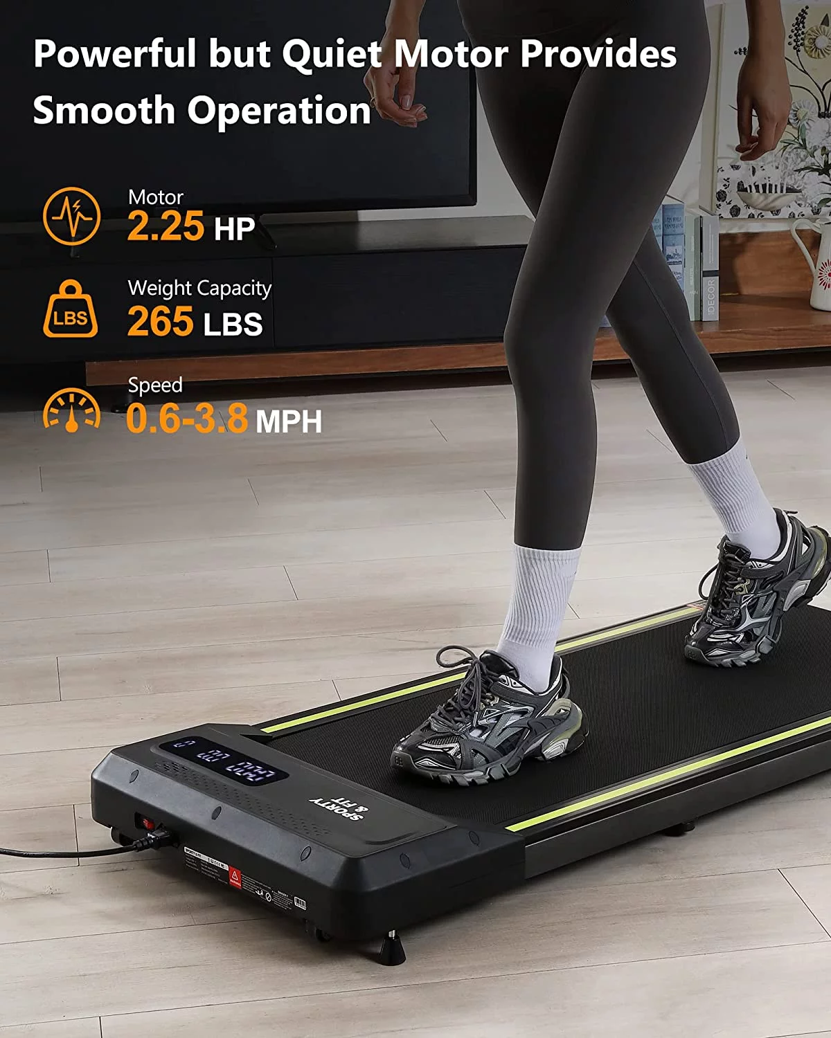 Towallmark Treadmills for Home, Walking Pad Treadmill with Bluetooth Speaker & Remote Control, Slim & Portable ,Gray